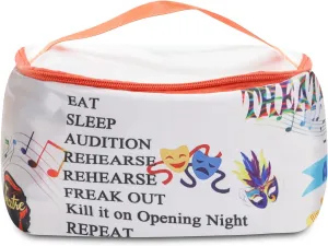 JYTAPP Theatre Life Makeup Bag Drama Theater Gift Eat Sleep Audition Theatre Novelty Cosmetic Bag Musical Theatre Gift Comedy Tragedy Mask Drama Gift Performer Gift (cosmetic organizer Bag)