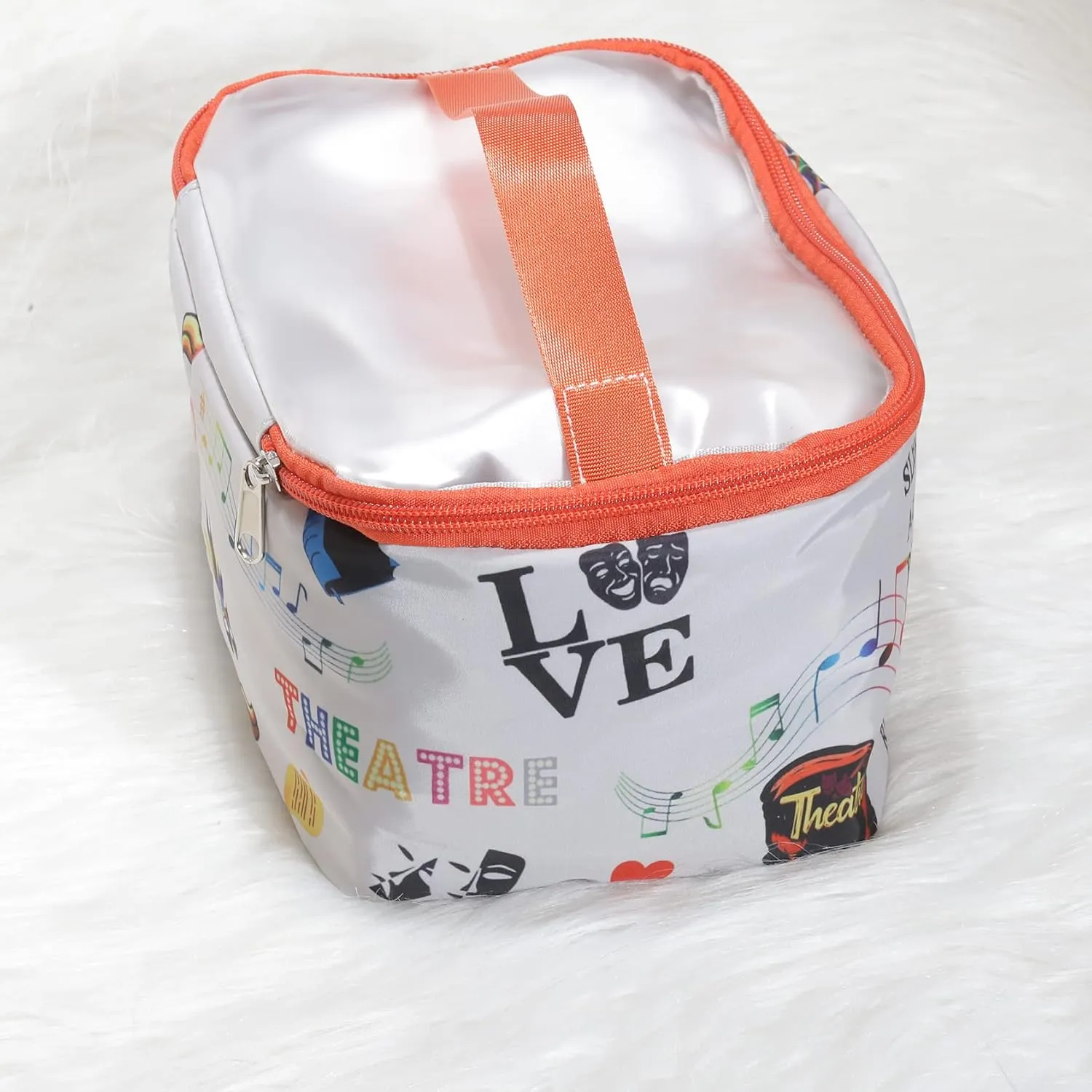 JYTAPP Theatre Life Makeup Bag Drama Theater Gift Eat Sleep Audition Theatre Novelty Cosmetic Bag Musical Theatre Gift Comedy Tragedy Mask Drama Gift Performer Gift (cosmetic organizer Bag)
