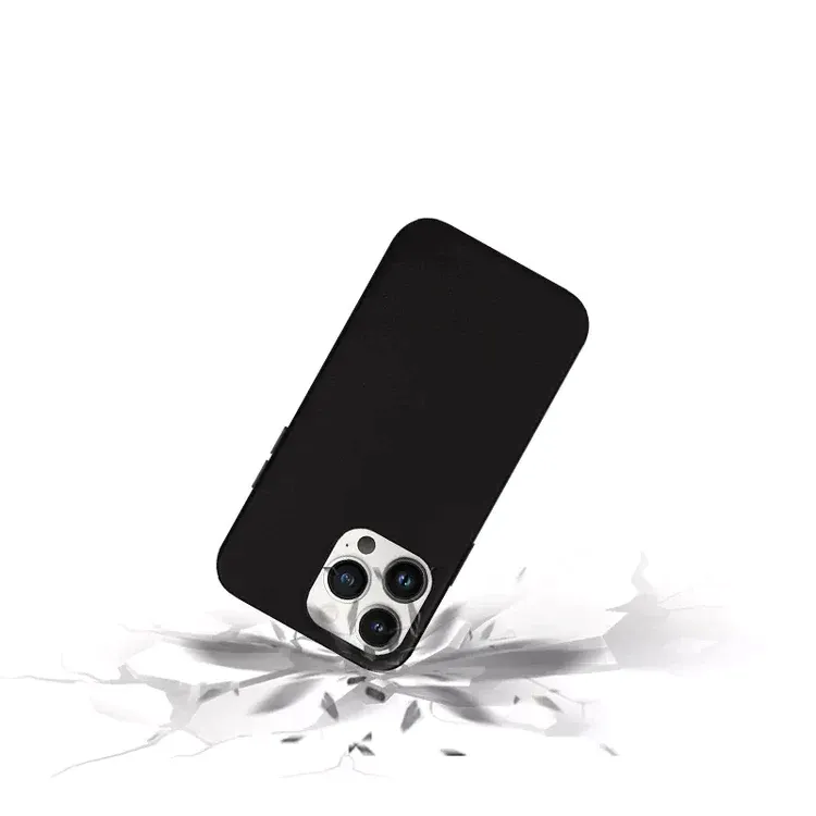 K-doo iPhone 15 Leather Case Back Cover- Black