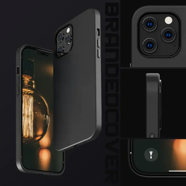 K-doo iPhone 15 Leather Case Back Cover- Black