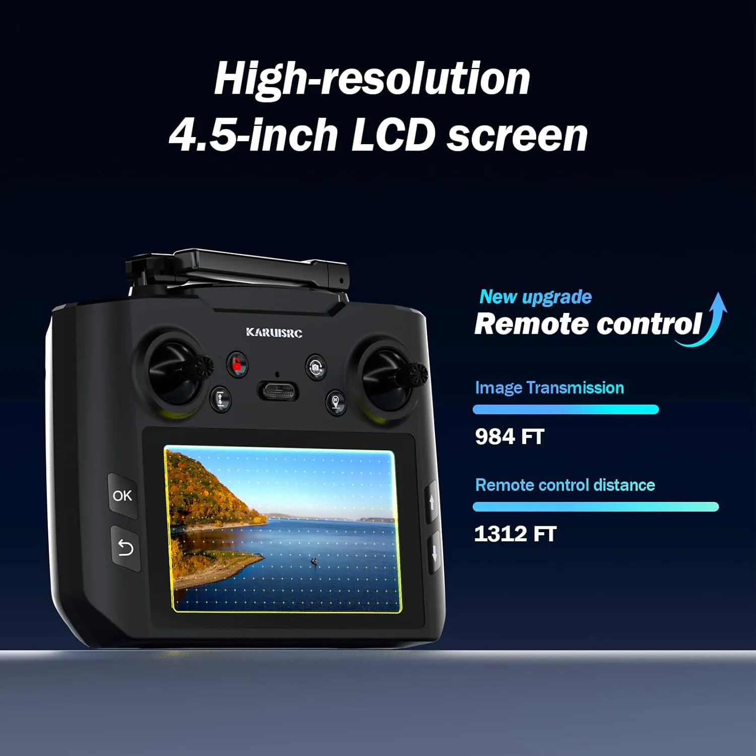 K600GPS Drone with Camera, 4.5inch LCD RC Screen, 32G SD Card, GPS Auto Return, Gesture Flight, Brushless Motor, Optical Flow, Modular Battery, 3 Speeds for Adults/Beginners
