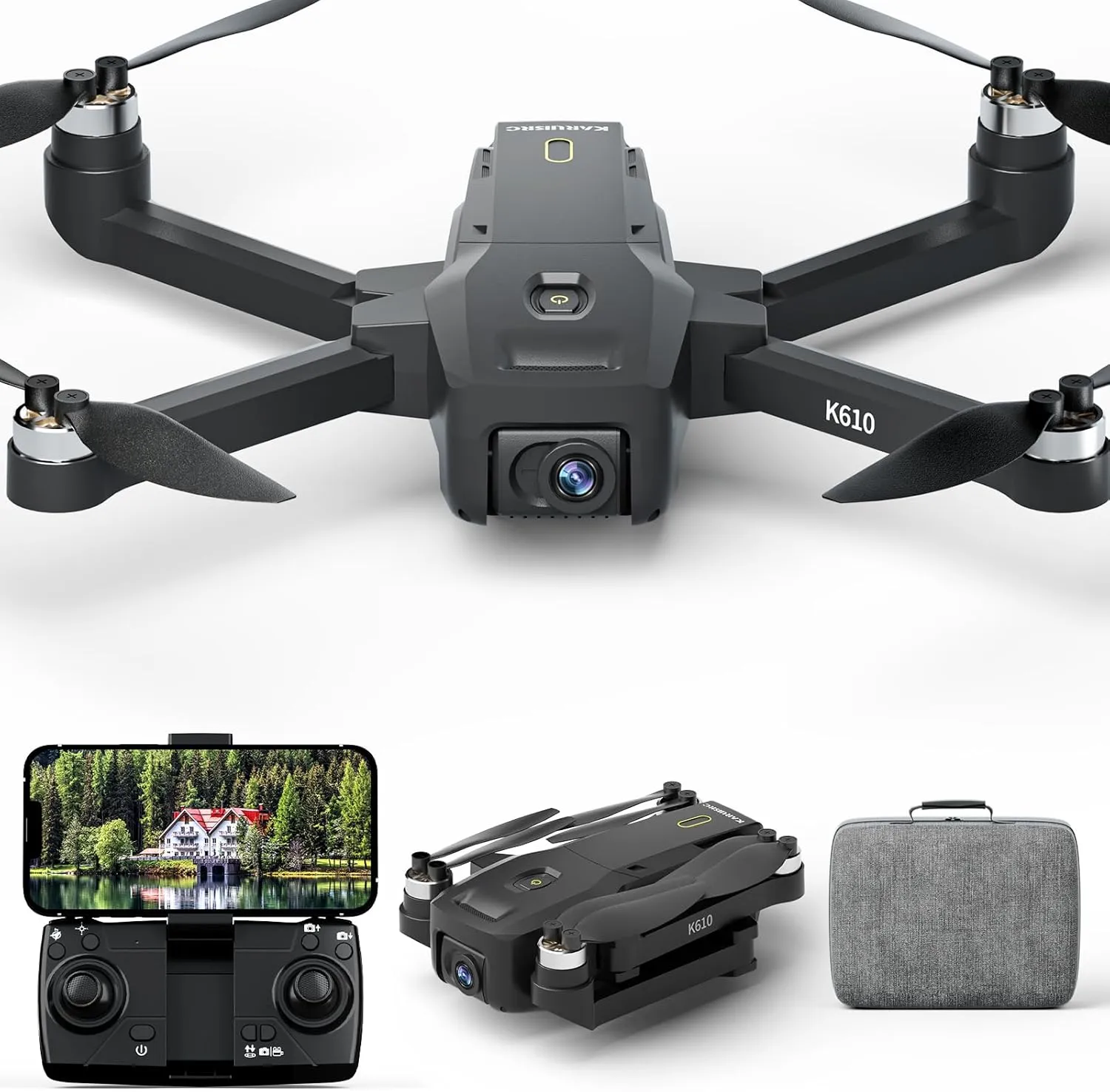 K610 GPS Drone with Camera for Adults 4K IMX SENS Camera SD Card 4k Drones for Adults, AIdrone Auto Return Home, Under 250g, GPS Drones for Beginners Brushless, RC Drone Follow Me Long Range