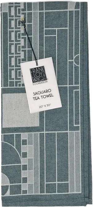 KAF Home Frank Lloyd Wright Woven Jacquard Tea Towel Made in Portugal, 20 x 30-inch 100-Percent Cotton (Saguaro)