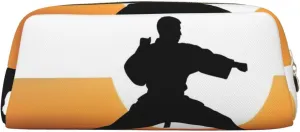 Karate silhouette Makeup Bag for Women Men Travel Toiletry Bag Aesthetic Purse Pouch Large Pencil Case