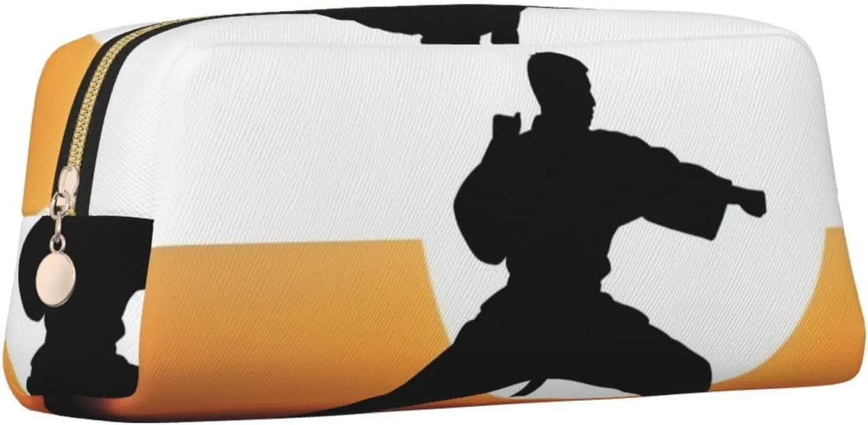 Karate silhouette Makeup Bag for Women Men Travel Toiletry Bag Aesthetic Purse Pouch Large Pencil Case