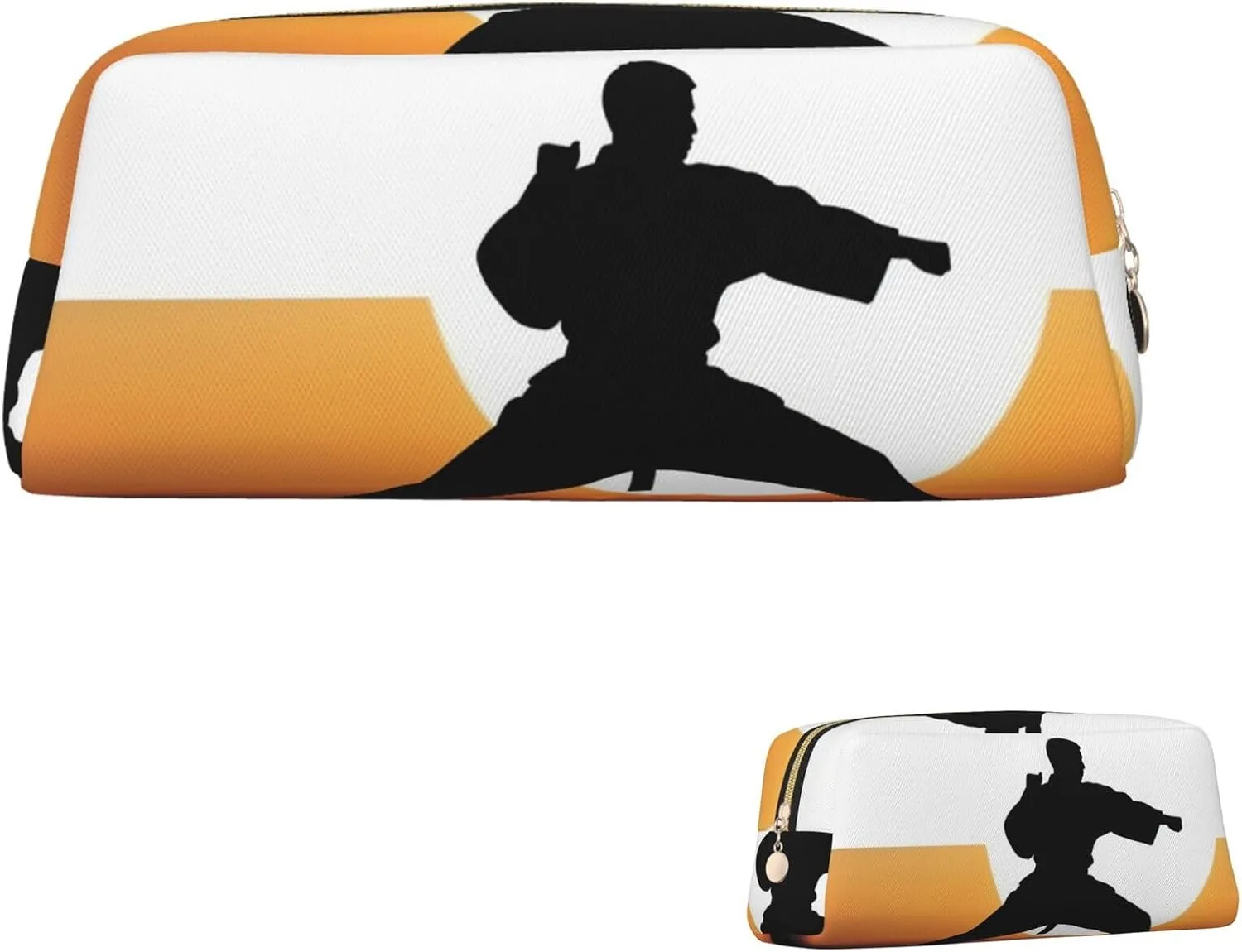 Karate silhouette Makeup Bag for Women Men Travel Toiletry Bag Aesthetic Purse Pouch Large Pencil Case