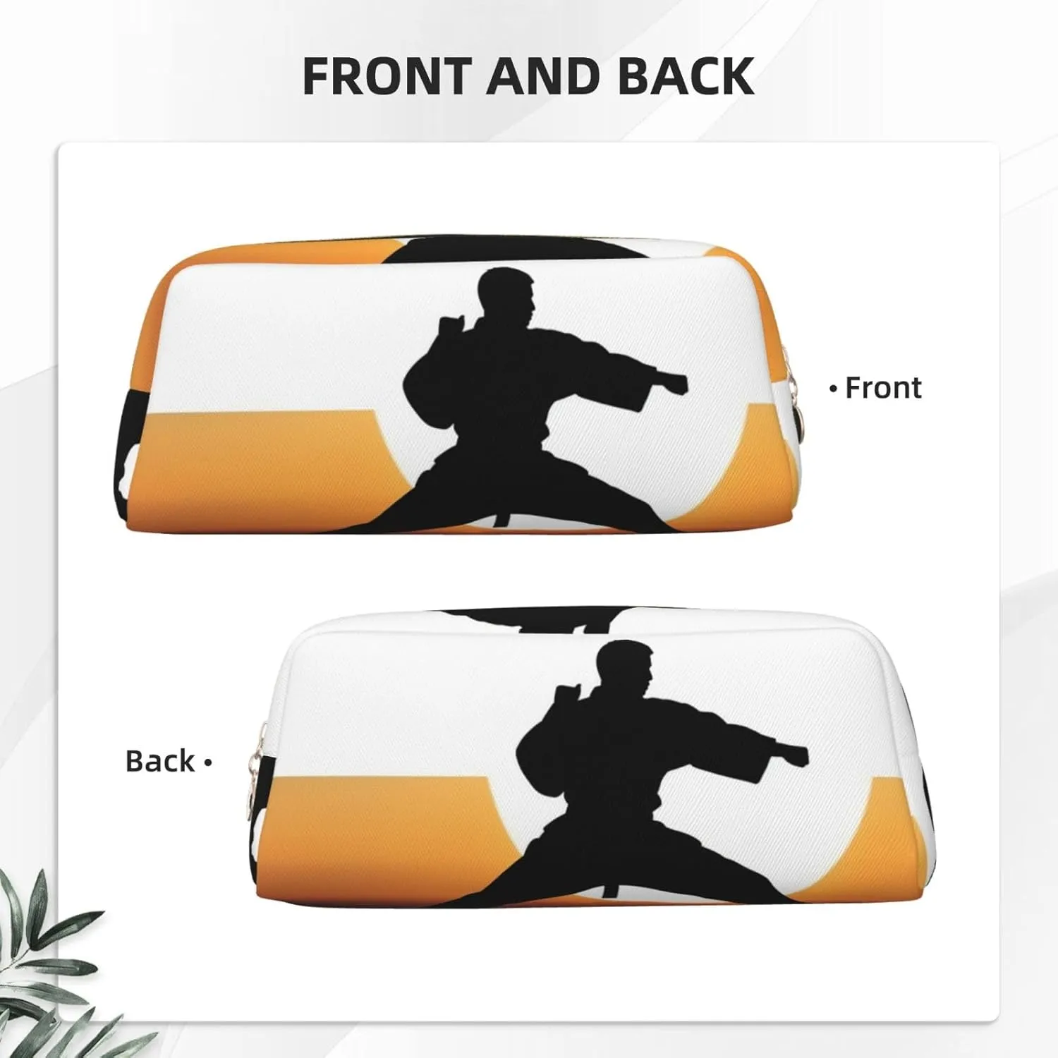 Karate silhouette Makeup Bag for Women Men Travel Toiletry Bag Aesthetic Purse Pouch Large Pencil Case