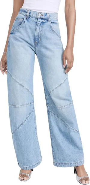 Kedera Women's Baggy Wide Leg Barrel Jeans Horseshoe Casual Boyfriend Denim Pants Loose Fit Trousers