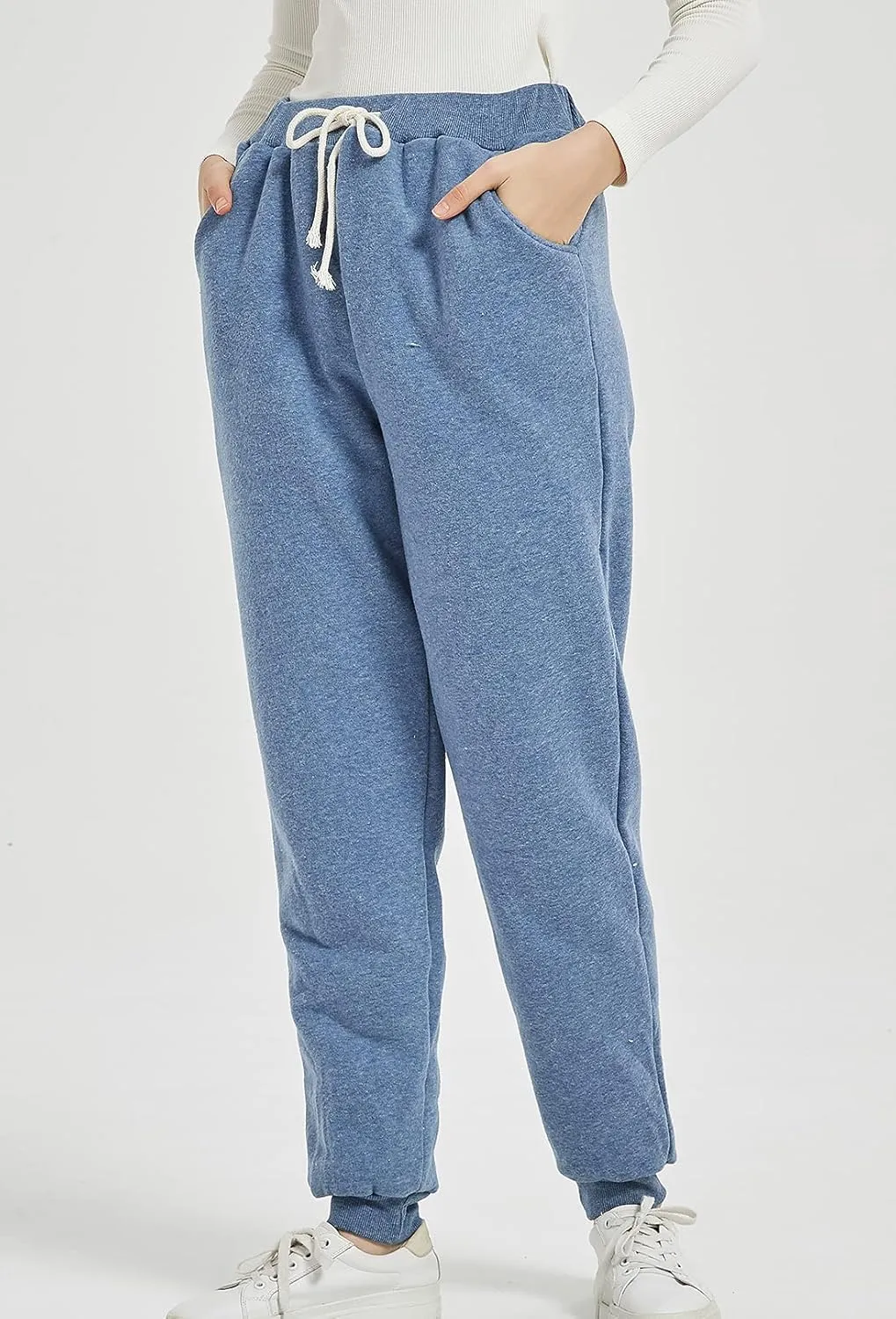 Kissonic Women's Warm Fleece Joggers Pants Athletic Track Sherpa Lined Sweatpants