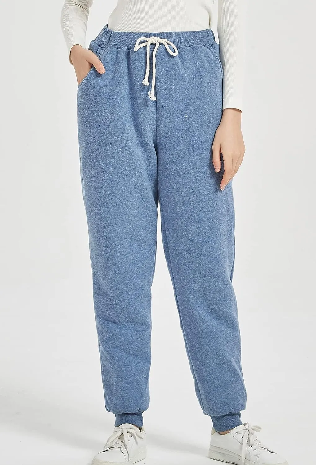 Kissonic Women's Warm Fleece Joggers Pants Athletic Track Sherpa Lined Sweatpants
