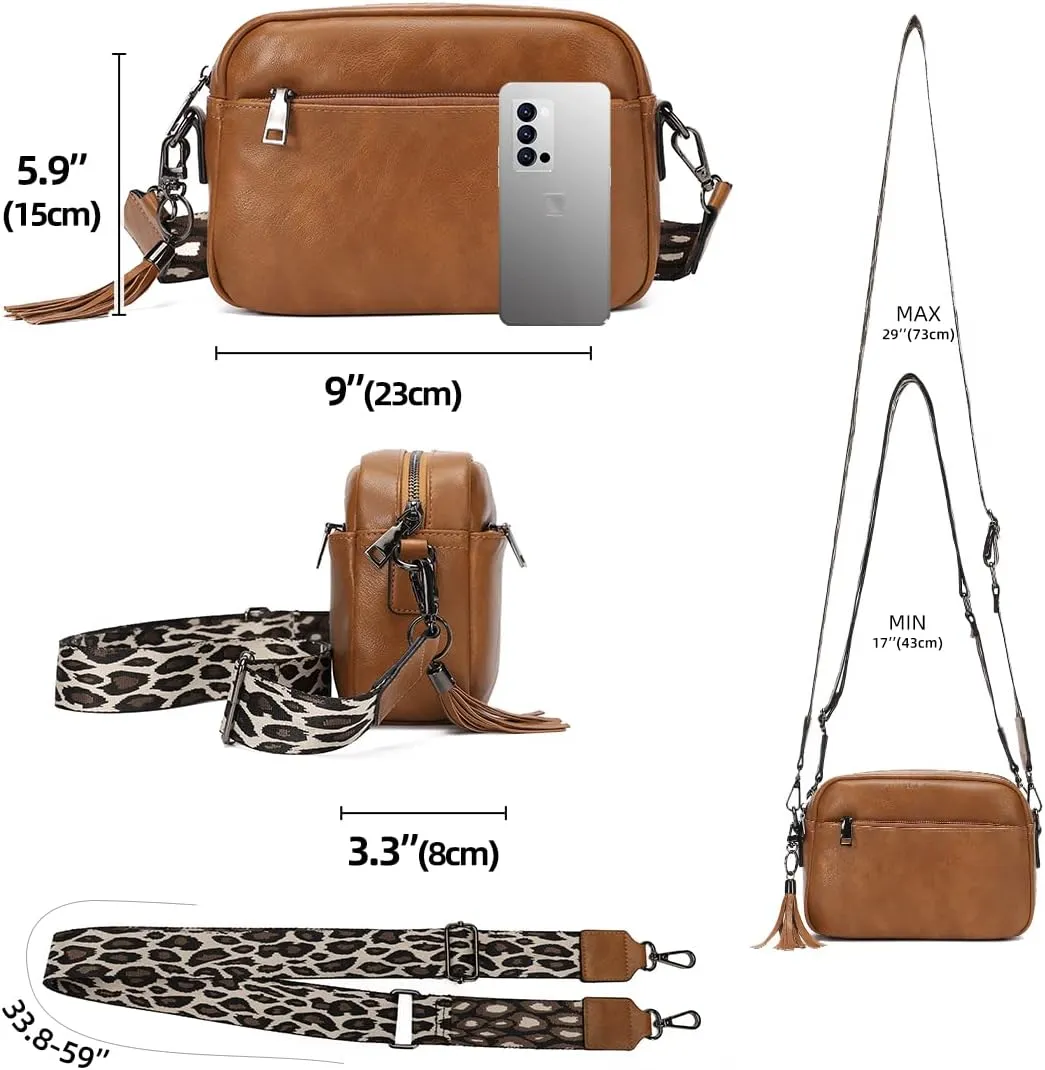 KL928 Small Crossbody Bag for Women, Soft FAUX Leather Cell Phone Purse，Adjustable Strap Shoulder Handbags Wallet Purse