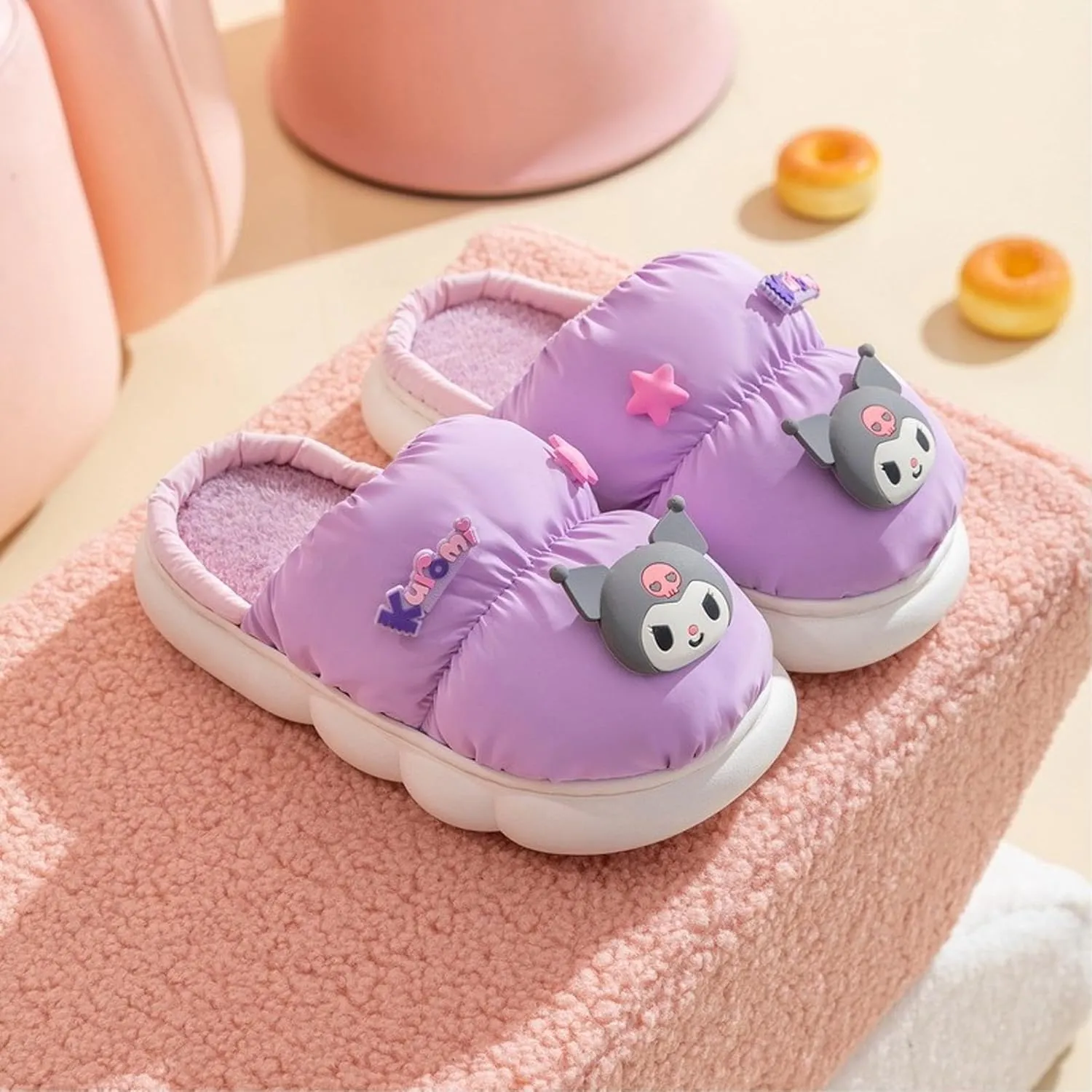Kuromi Home Slippers for Girls Kids Children