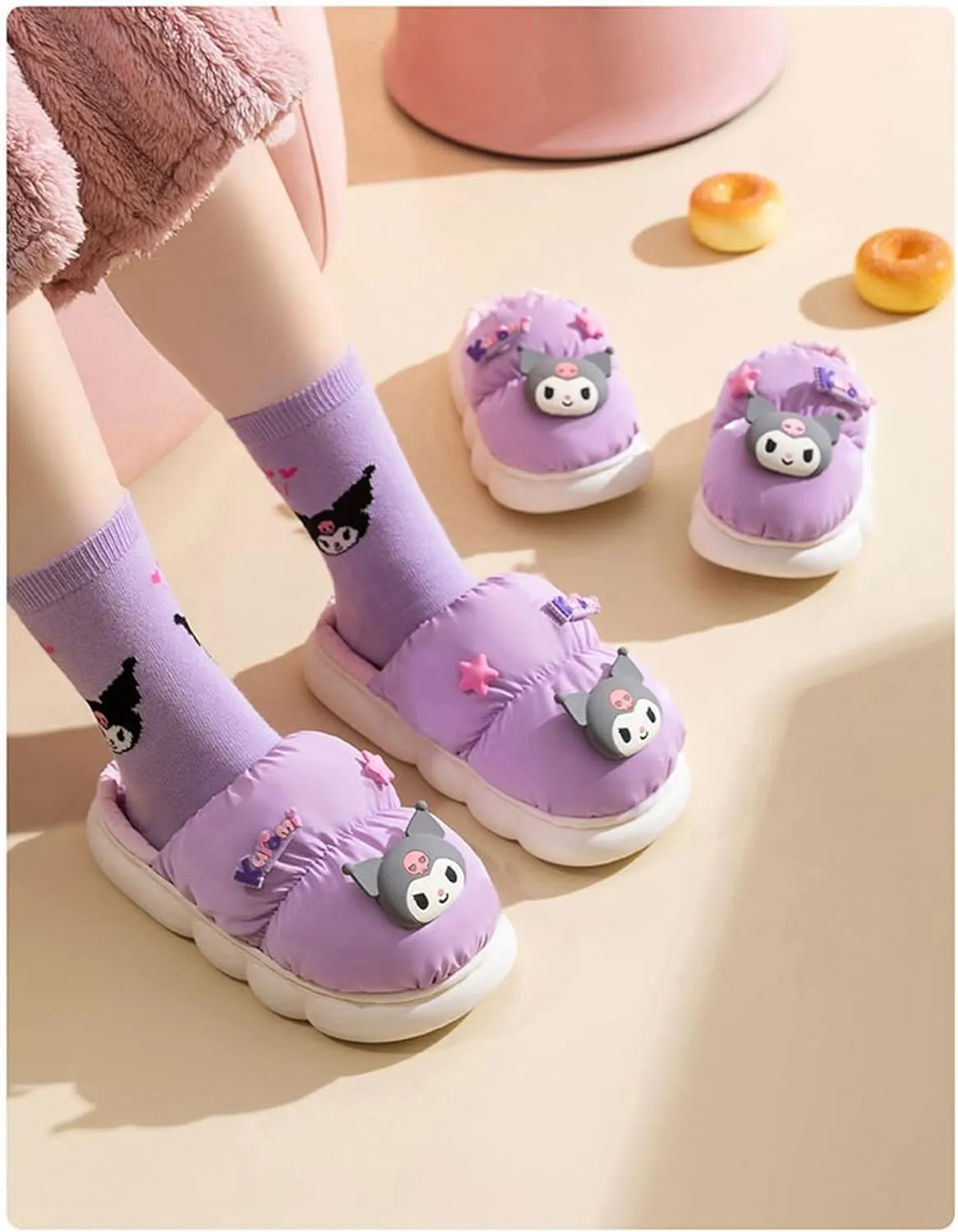Kuromi Home Slippers for Girls Kids Children