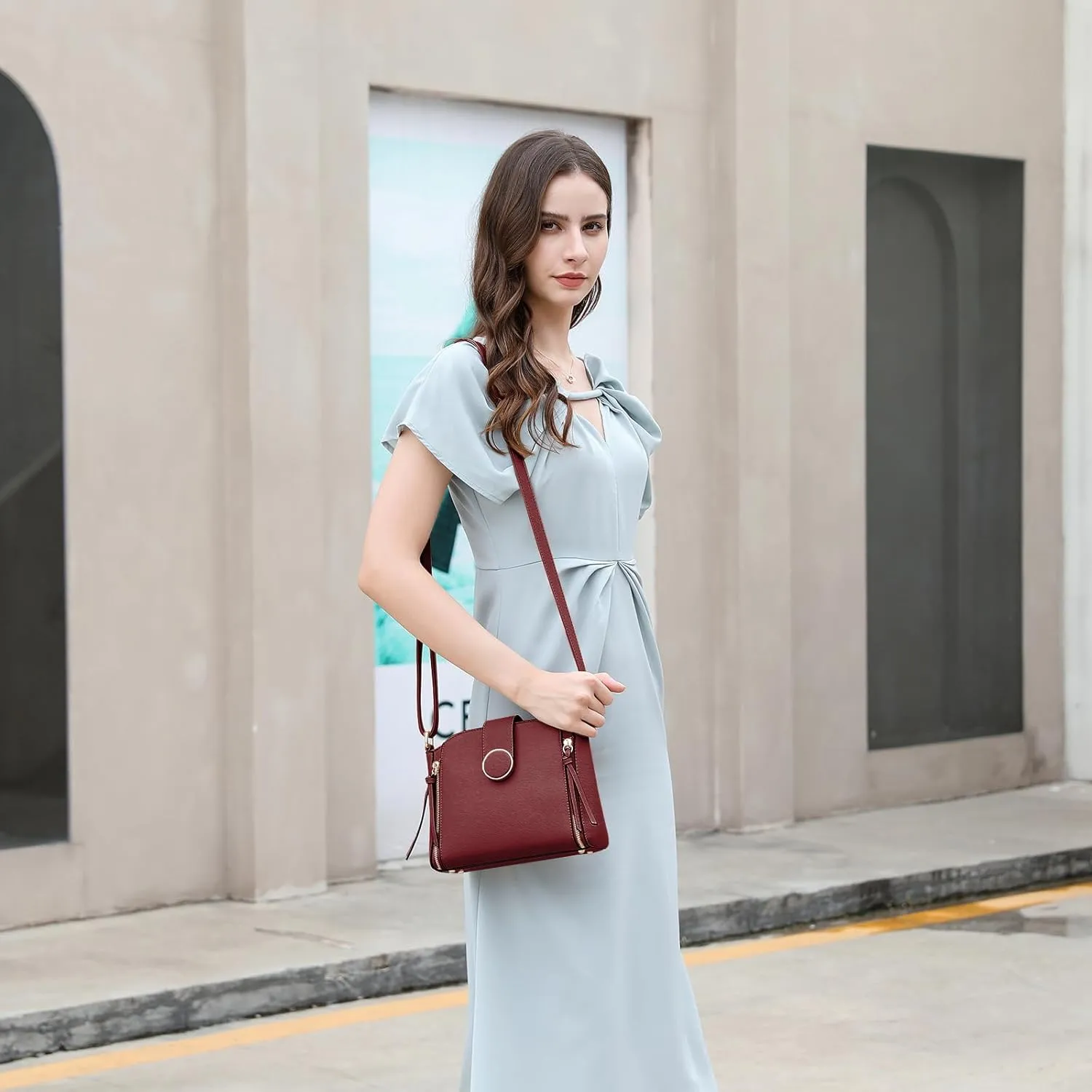 LA TERRE Lightweight Medium Crossbody Bag, Crossbody Purse Shoulder Bag for Women with Adjustable Strap