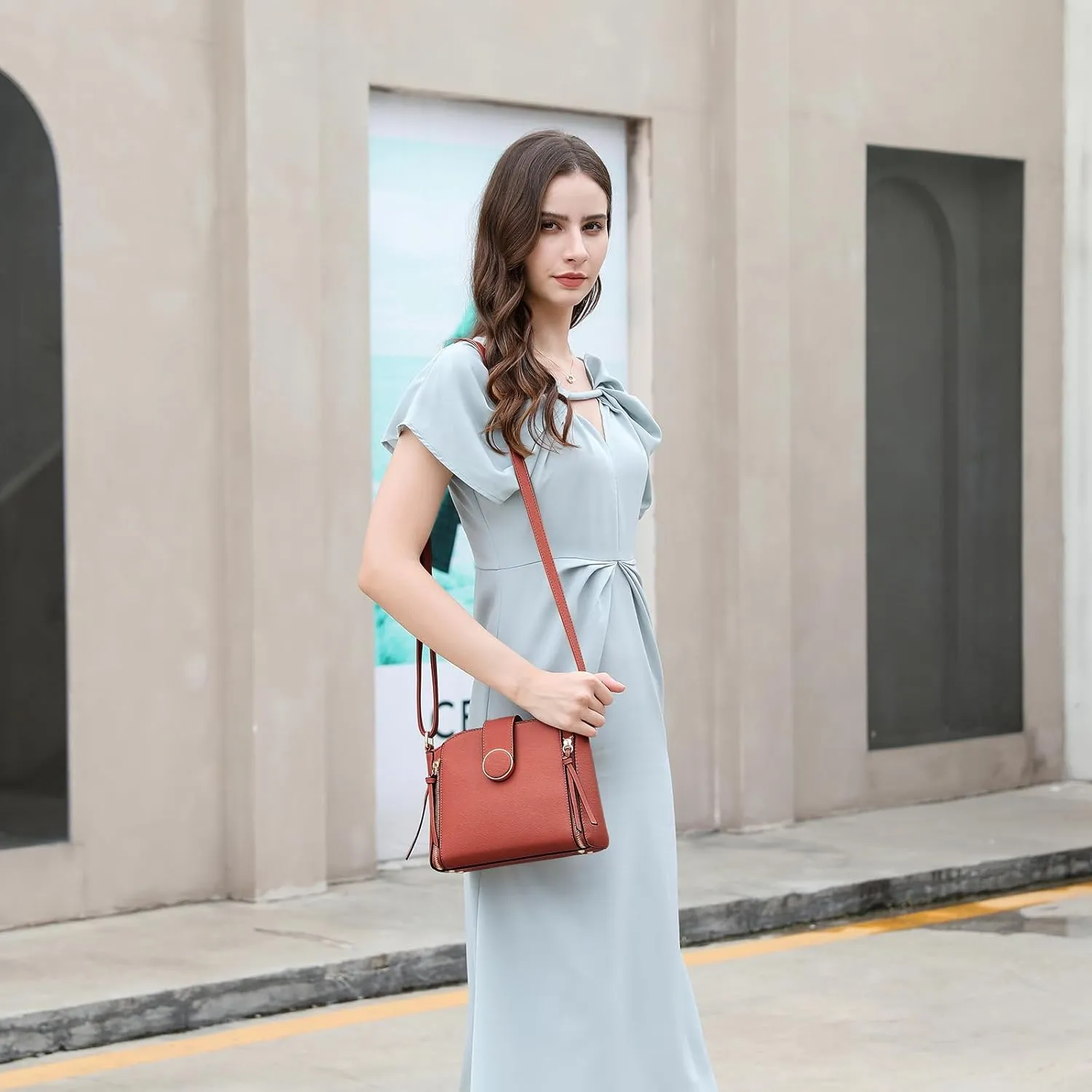 LA TERRE Lightweight Medium Crossbody Bag, Crossbody Purse Shoulder Bag for Women with Adjustable Strap