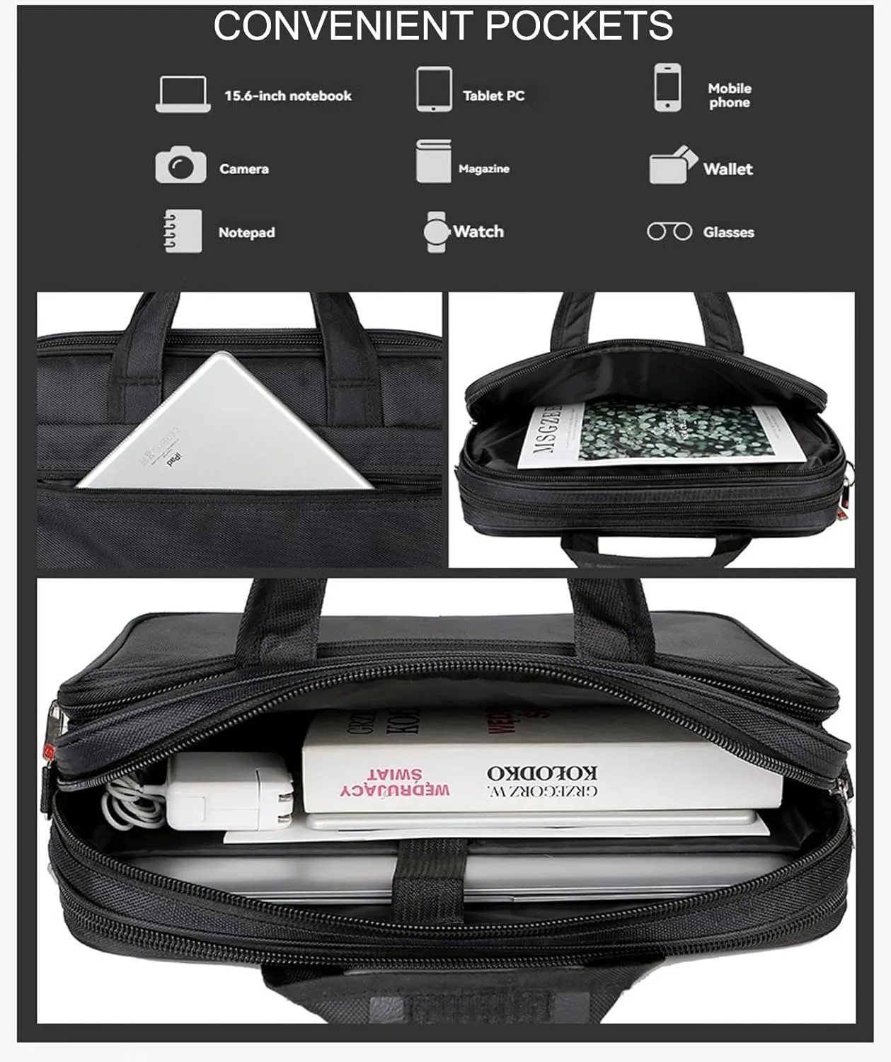 Laptop Bag 14 15 15.6 Inch Briefcase Shoulder Messenger Bag Bussiness Carrying Handbag
