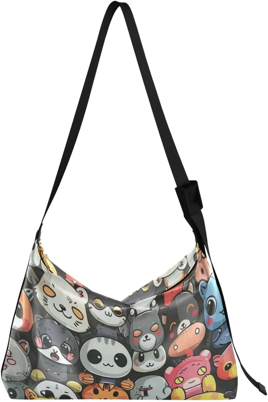 Large Capacity Crossbody Shoulder Bag Handbag Casual Tote Bag With Adjustable Strap Zipper For Men Women