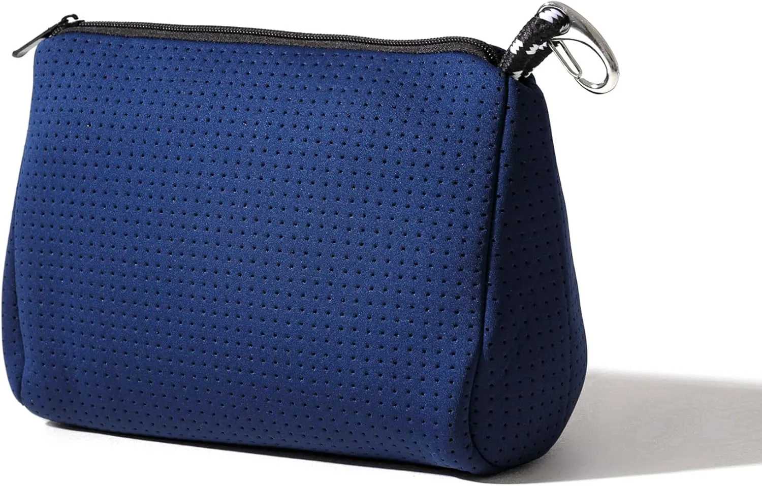 Large Makeup Bag with Zipper, Deep Blue - Waterproof Neoprene Cosmetic Bag 7.7 x 10.75 x 5 inches