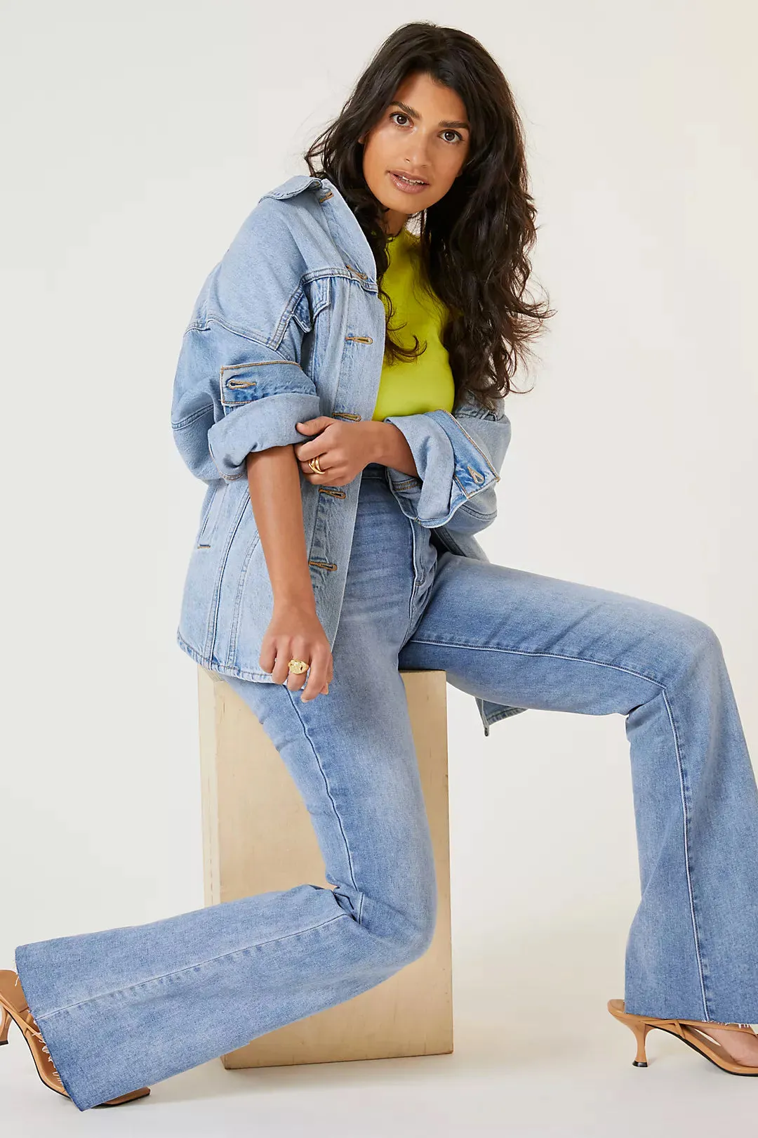 Laurel canyon flare with raw hem in marienne