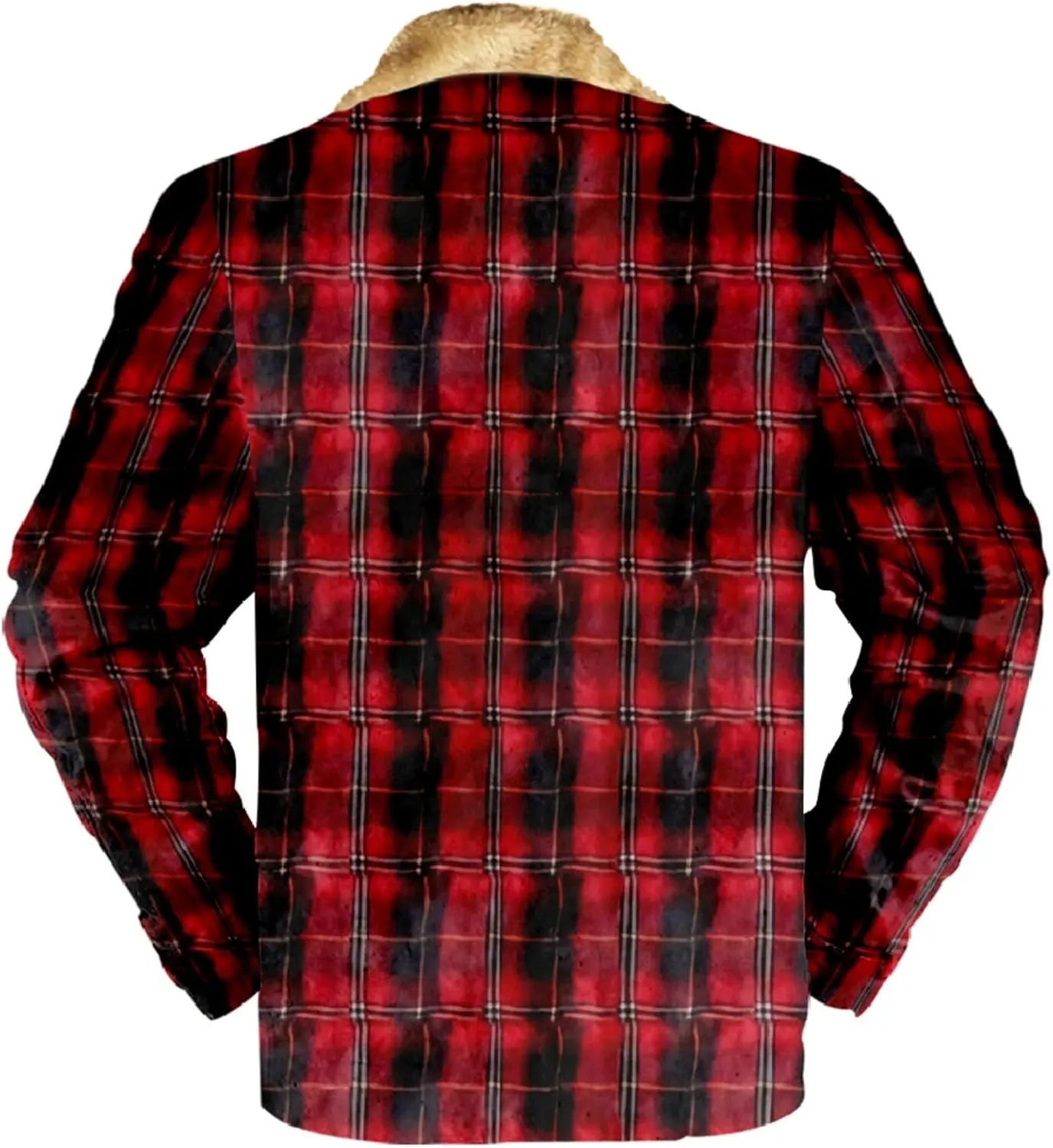 LCMTWX Men's Flannel Jackets Winter Retro Print Hooded Zipper Pocket Long Sleeve Shirt Patchwork Lightweight Shirt Heavy