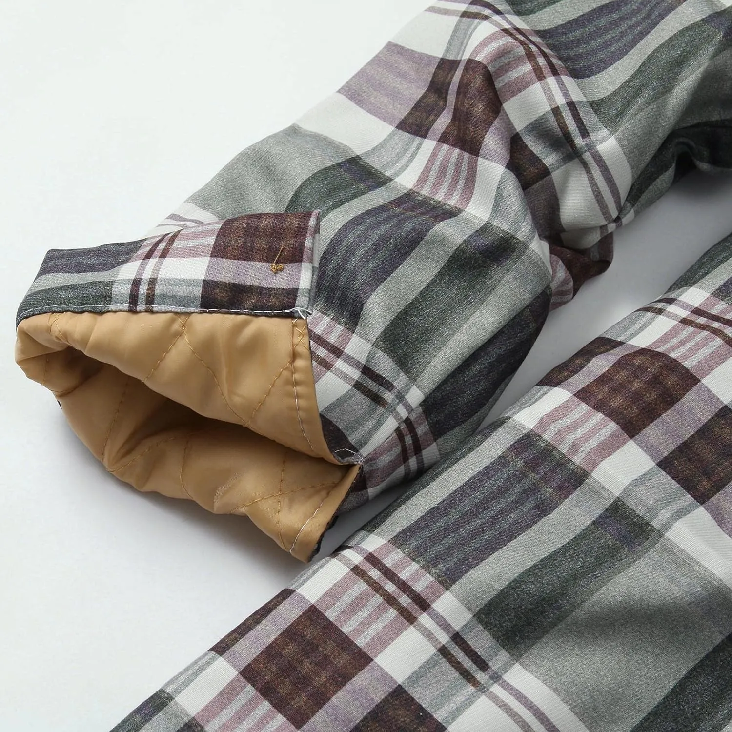 LCMTWX Mens Plaid Flannel Jacket Plaid Print Hooded Zipper Pocket Long Sleeve Shirt Patchwork Jacket Loose Thickened Casual