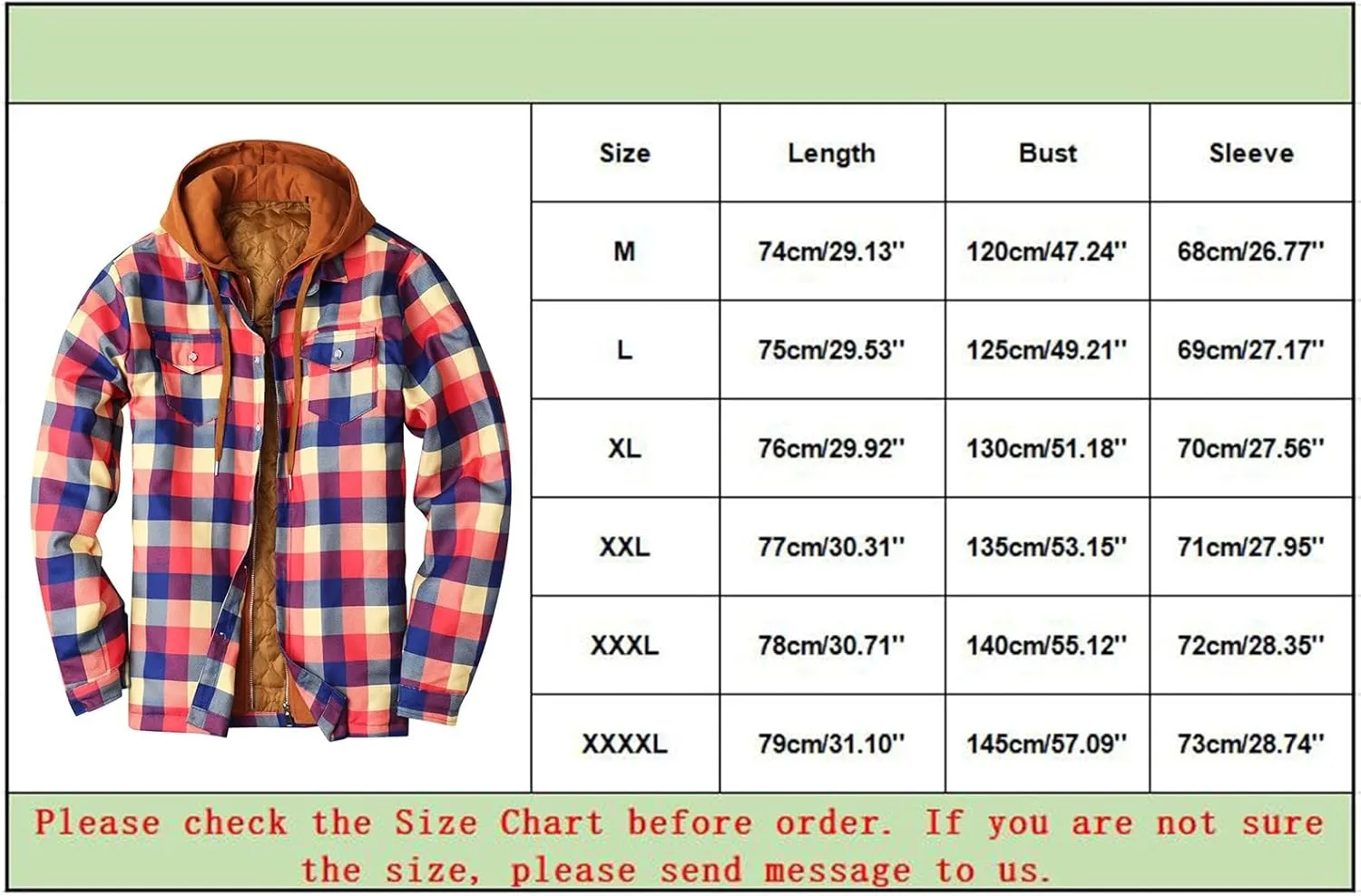 LCMTWX Men's Plaid Hooded Shirts Plaid Print Hooded Zipper Pocket Long Sleeve Shirt Patchwork Jacket Lightweight Shirt