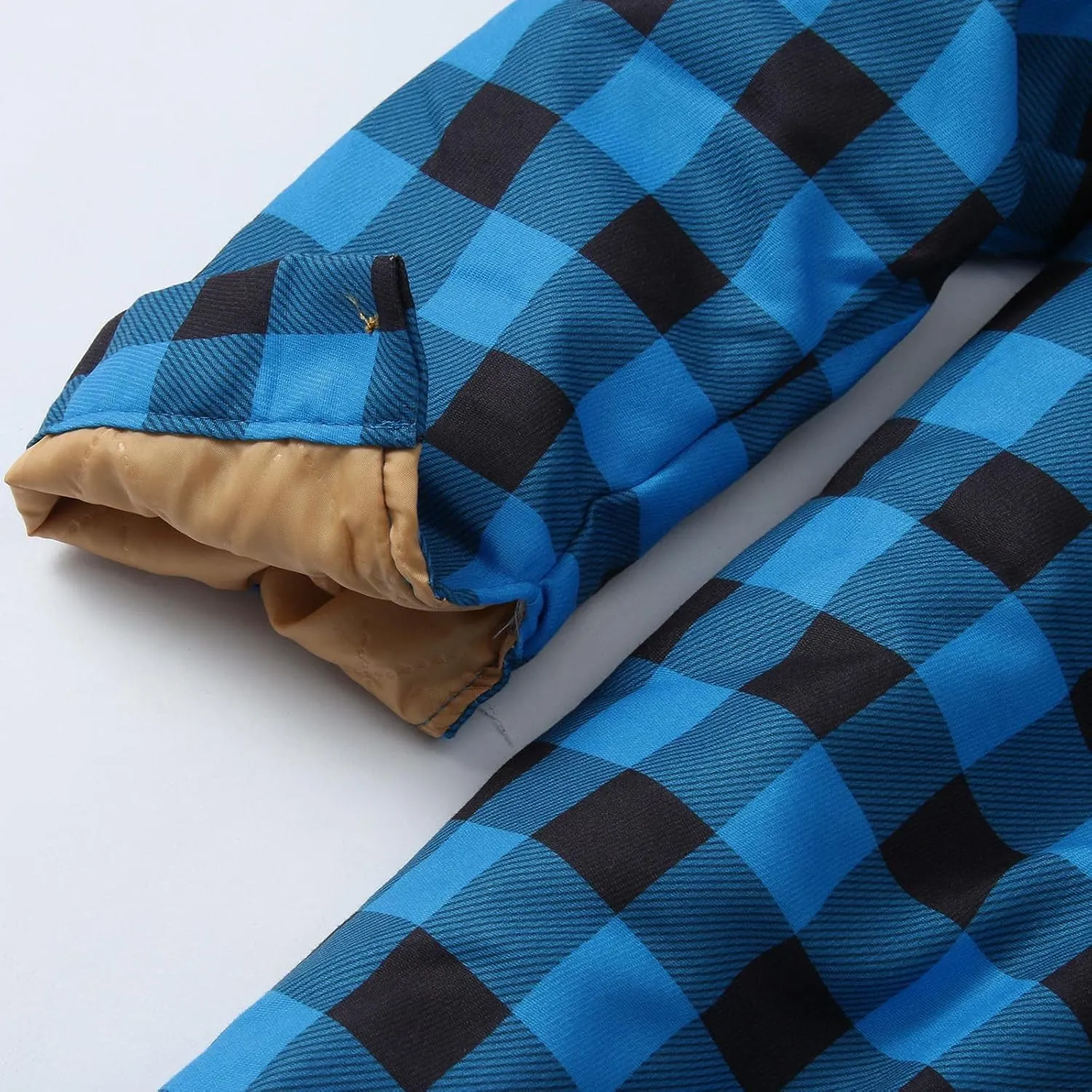 LCMTWX Men's Plaid Hooded Shirts Plaid Print Hooded Zipper Pocket Long Sleeve Shirt Patchwork Jacket Lightweight Shirt