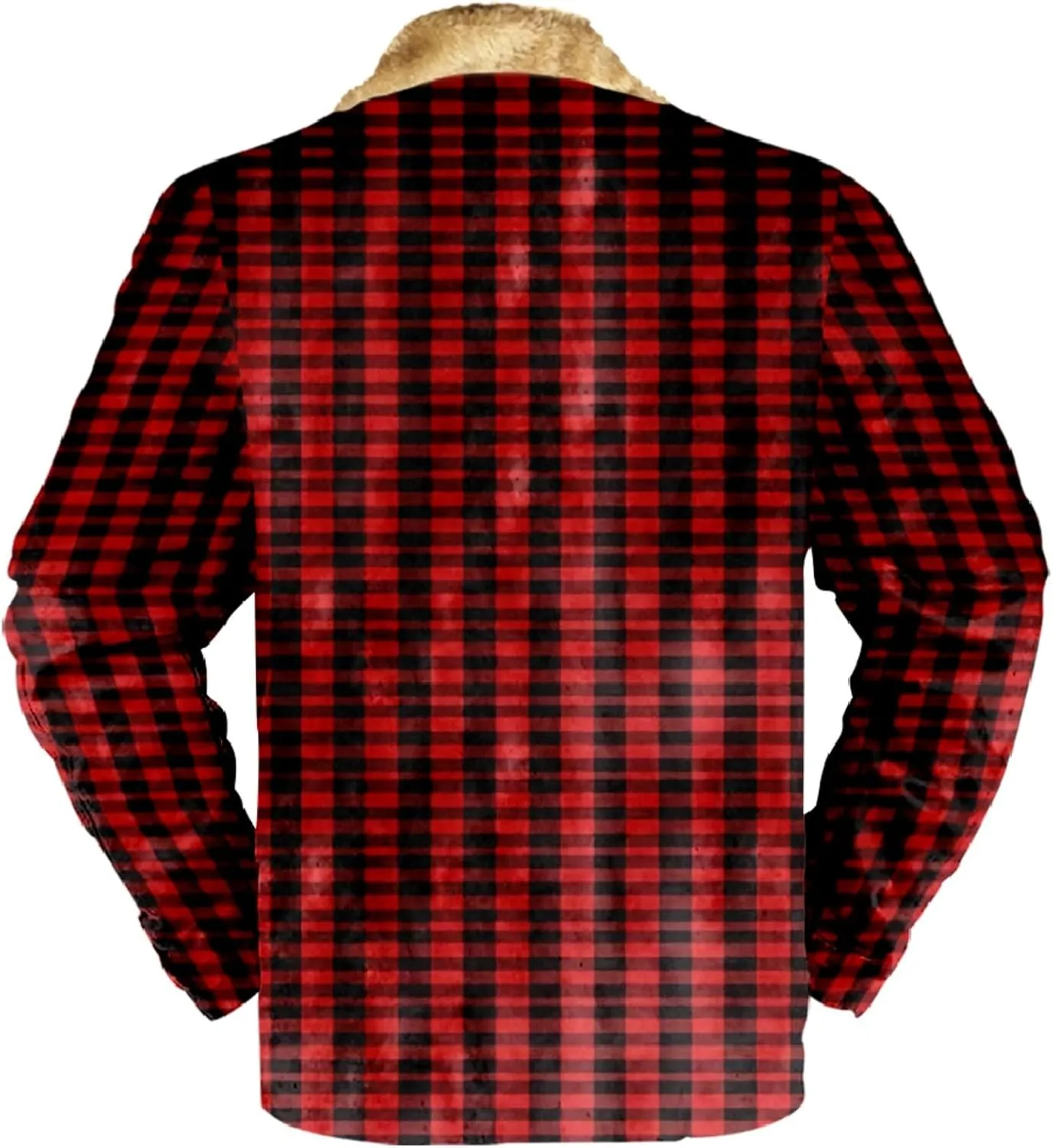 LCMTWX Mens Plaid Jacket Casual Plaid Print Hooded Zipper Pocket Long Sleeve Shirt Patchwork Jacket Loose Thickened ​Coat