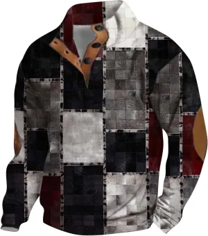 LCMTWX Mens Sweater Mock Neck Collar Button Sweatshirt 1/4 Top Button Long Sleeve Jacket Outdoor Fashion Sweater Collar