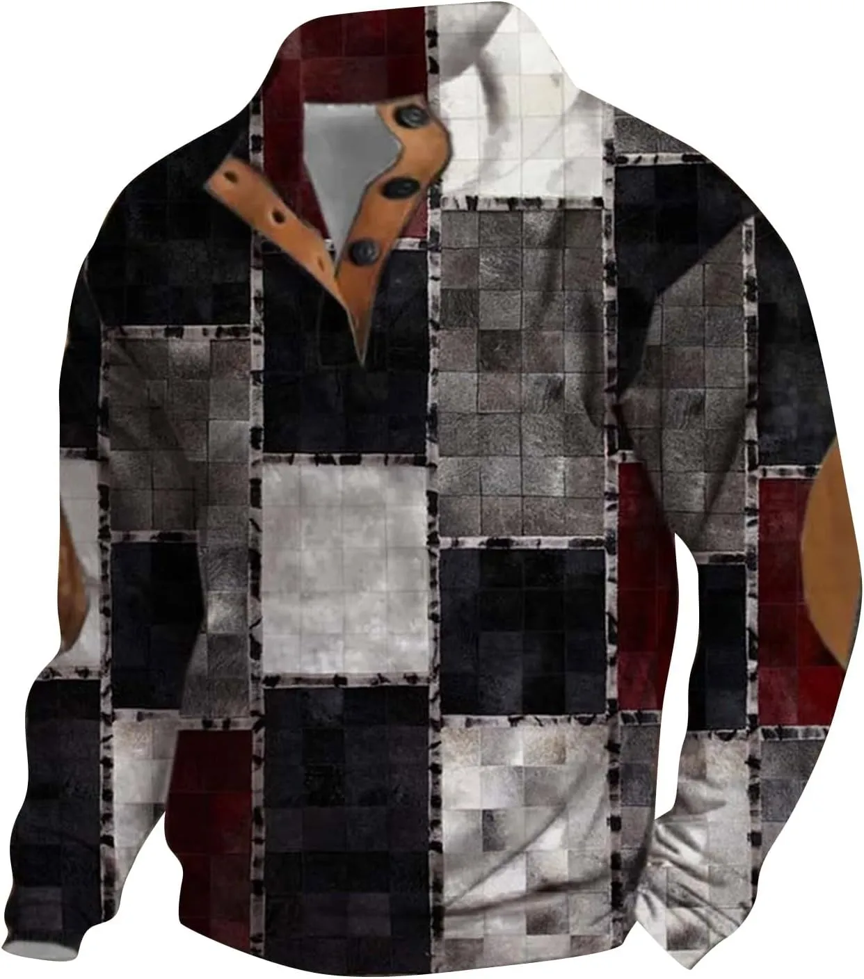 LCMTWX Mens Sweater Mock Neck Collar Button Sweatshirt 1/4 Top Button Long Sleeve Jacket Outdoor Fashion Sweater Collar