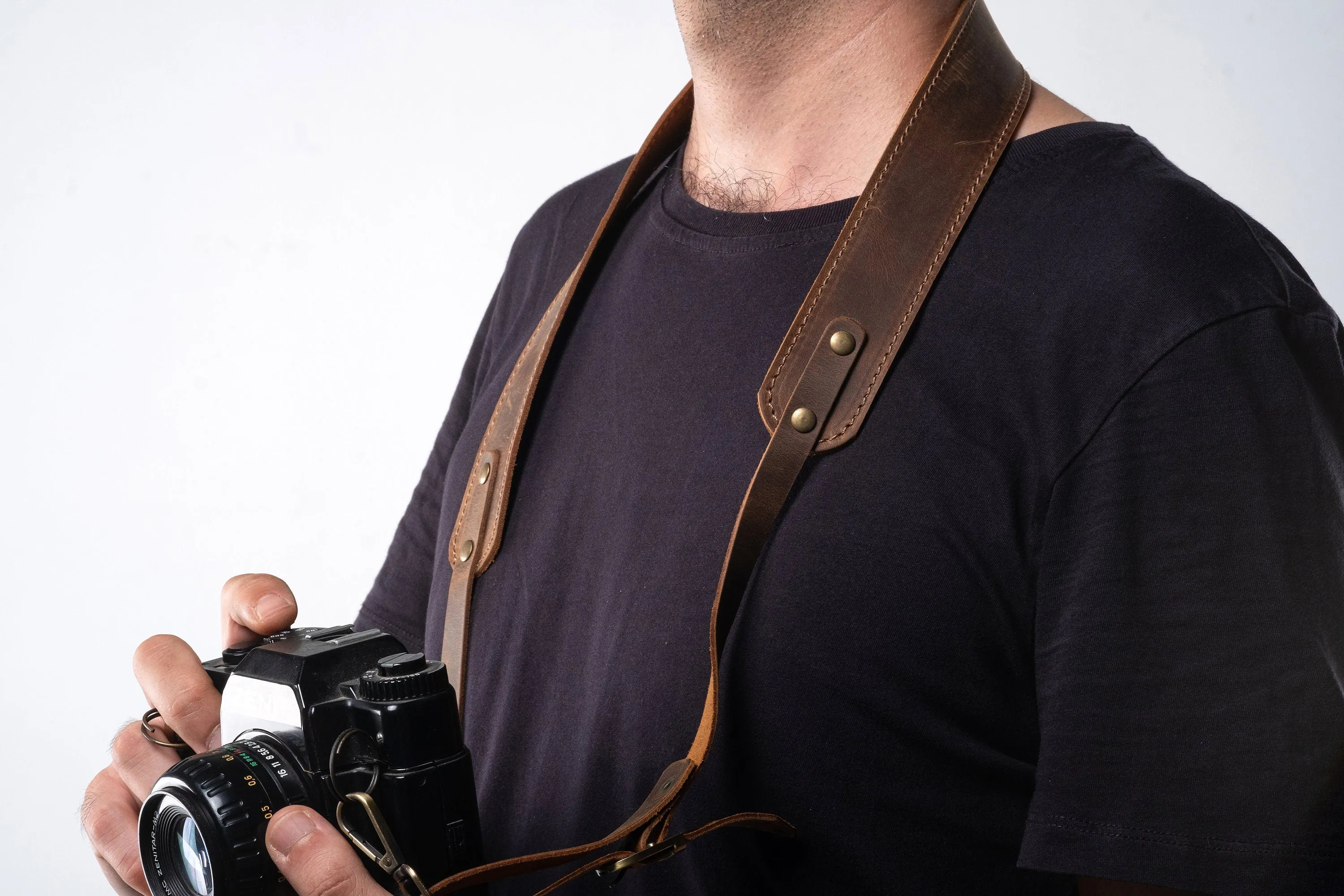Leather Camera Straps Set of 3, Custom Distressed Leather Camera Holder, Handmade Cow Hide Camera Strap, Camera Straps, Christmas Gift