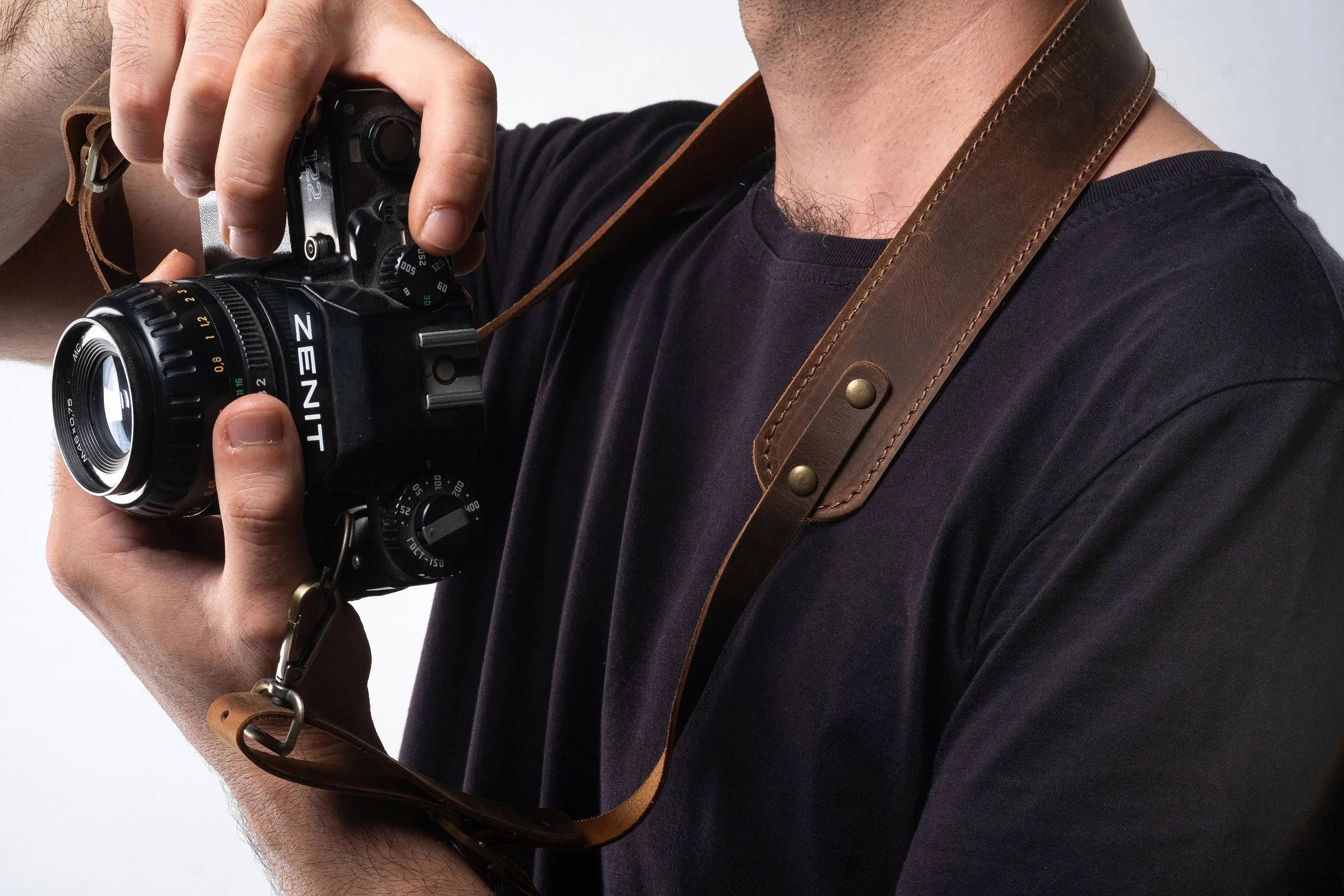 Leather Camera Straps Set of 3, Custom Distressed Leather Camera Holder, Handmade Cow Hide Camera Strap, Camera Straps, Christmas Gift