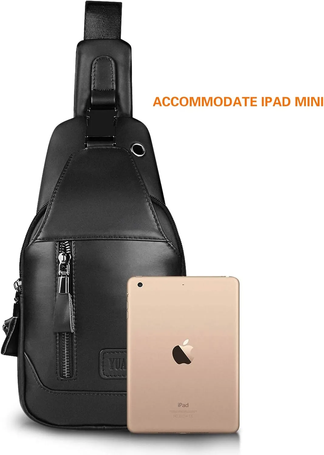 Leather Sling Bag Purse Chest Shoulder Backpack,Crossbody Bags for Men Outdoors