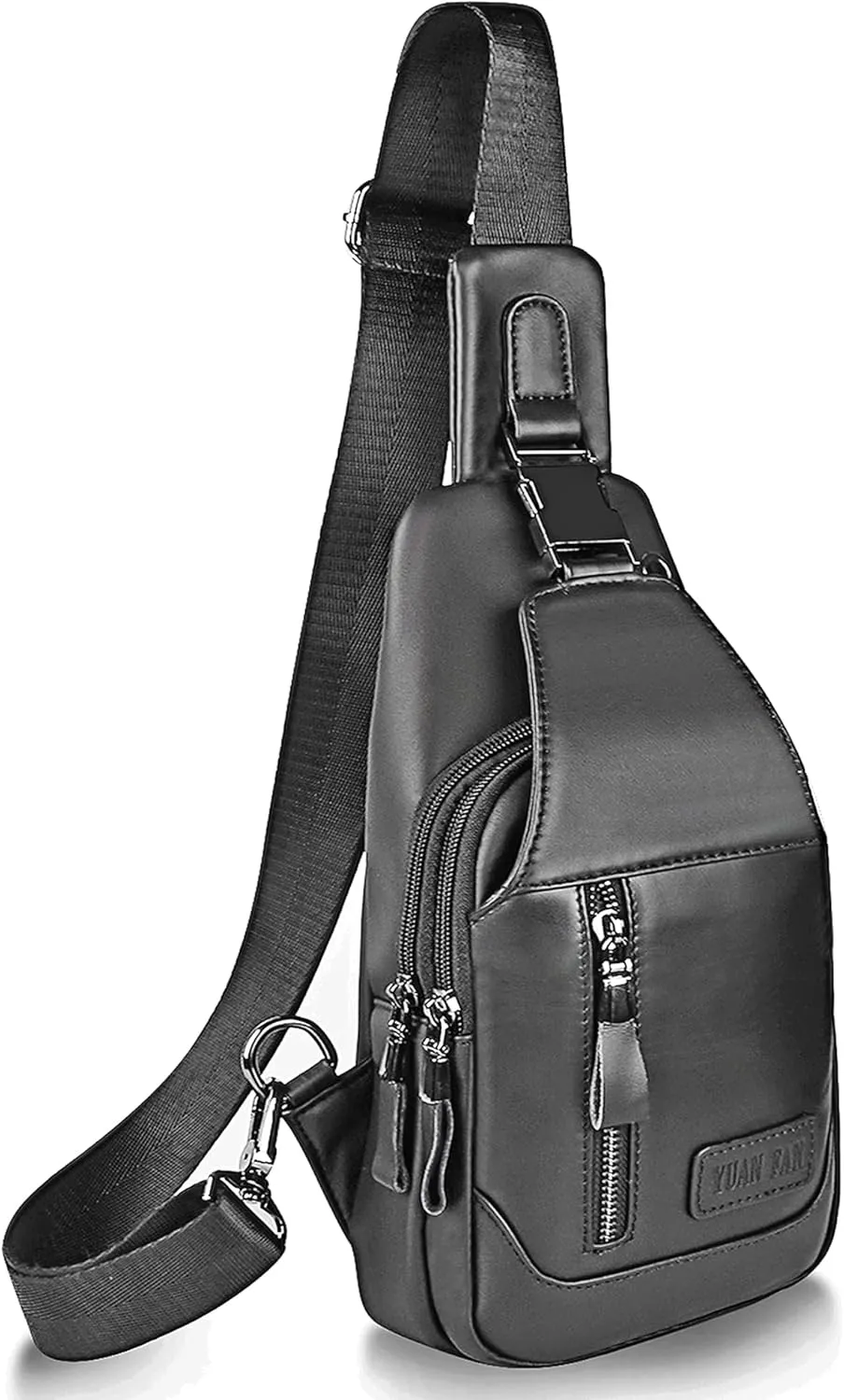 Leather Sling Bag Purse Chest Shoulder Backpack,Crossbody Bags for Men Outdoors