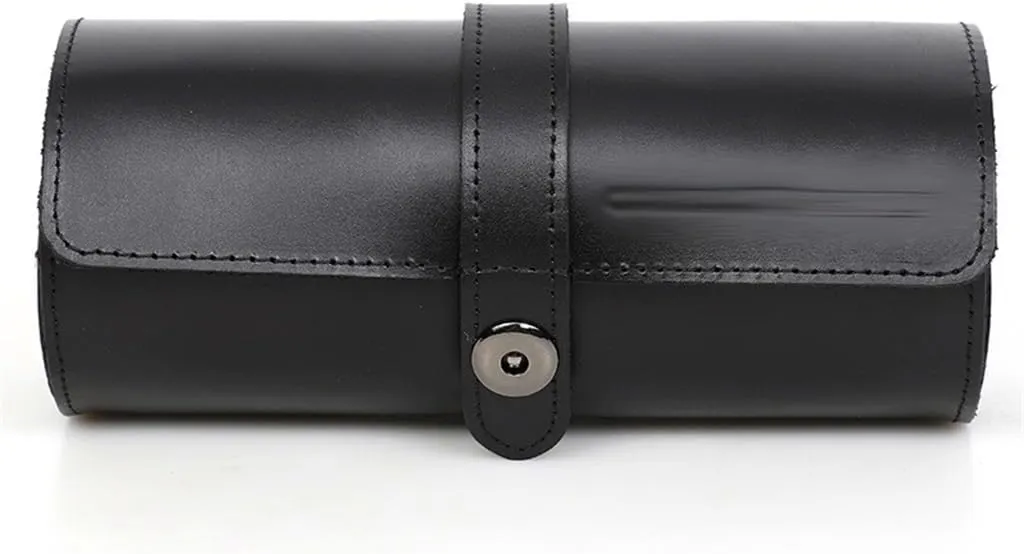 Leather Watch Case Buckle Convenient Travel Watch Storage Box Circular Watch Pocket