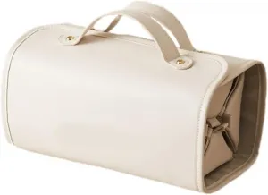 Leather Waterproof Cosmetic Bag Detachable 4 in 1 Travel Toiletry Bag for Women,Travel Makeup Bag,Travel Makeup Case, Makeup Accessories,Brushes Set (1, White)