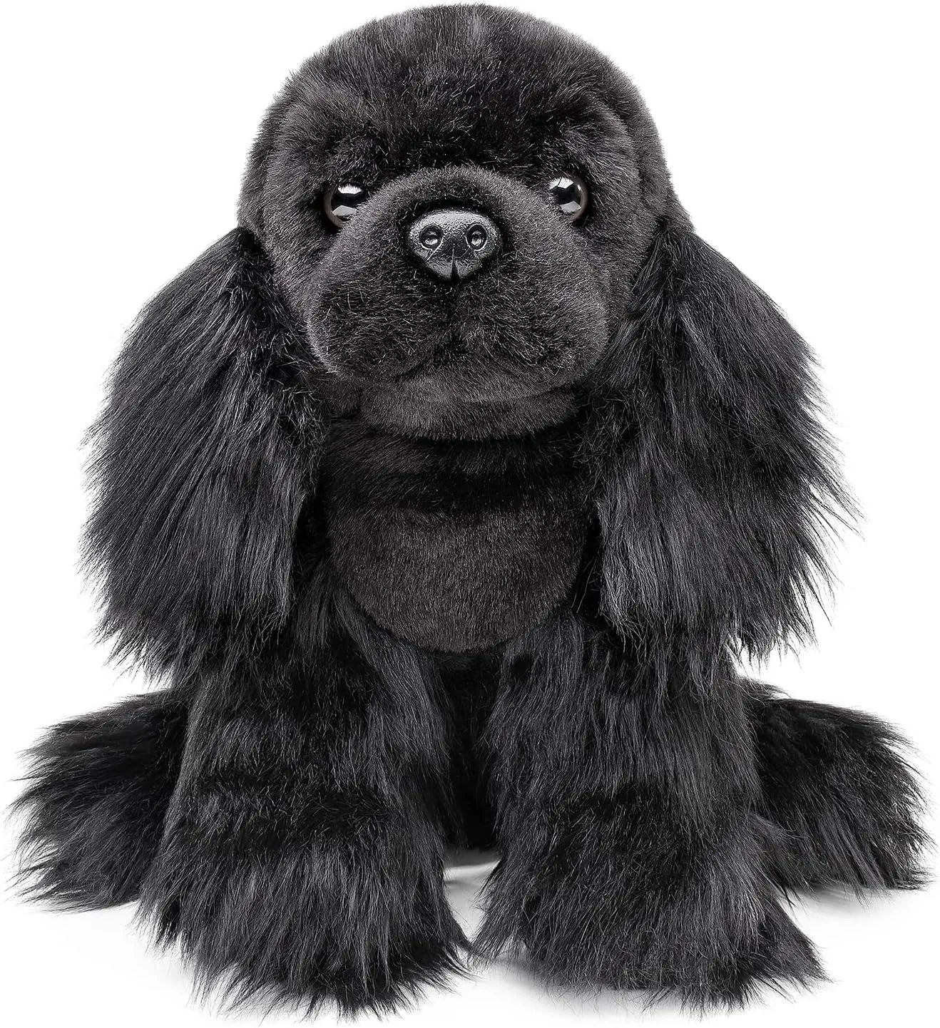 lilizzhoumax Cocker Spaniel Stuffed Animal,Realistic Dog Plush,Super Soft Plush,Girl Toys, for Kids,Home Decor(Black 10.6 inch)
