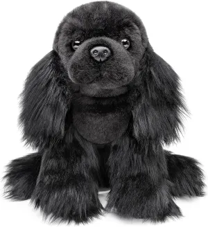 lilizzhoumax Cocker Spaniel Stuffed Animal,Realistic Dog Plush,Super Soft Plush,Girl Toys, for Kids,Home Decor(Black 10.6 inch)