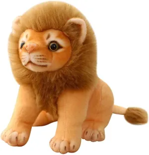 Lion Plush Toy - Golden Stuffed Lion, 11inches Plush Simulation Animals - Realistic Plush Lion Gifts for Kids (Sitting, 11 inches)