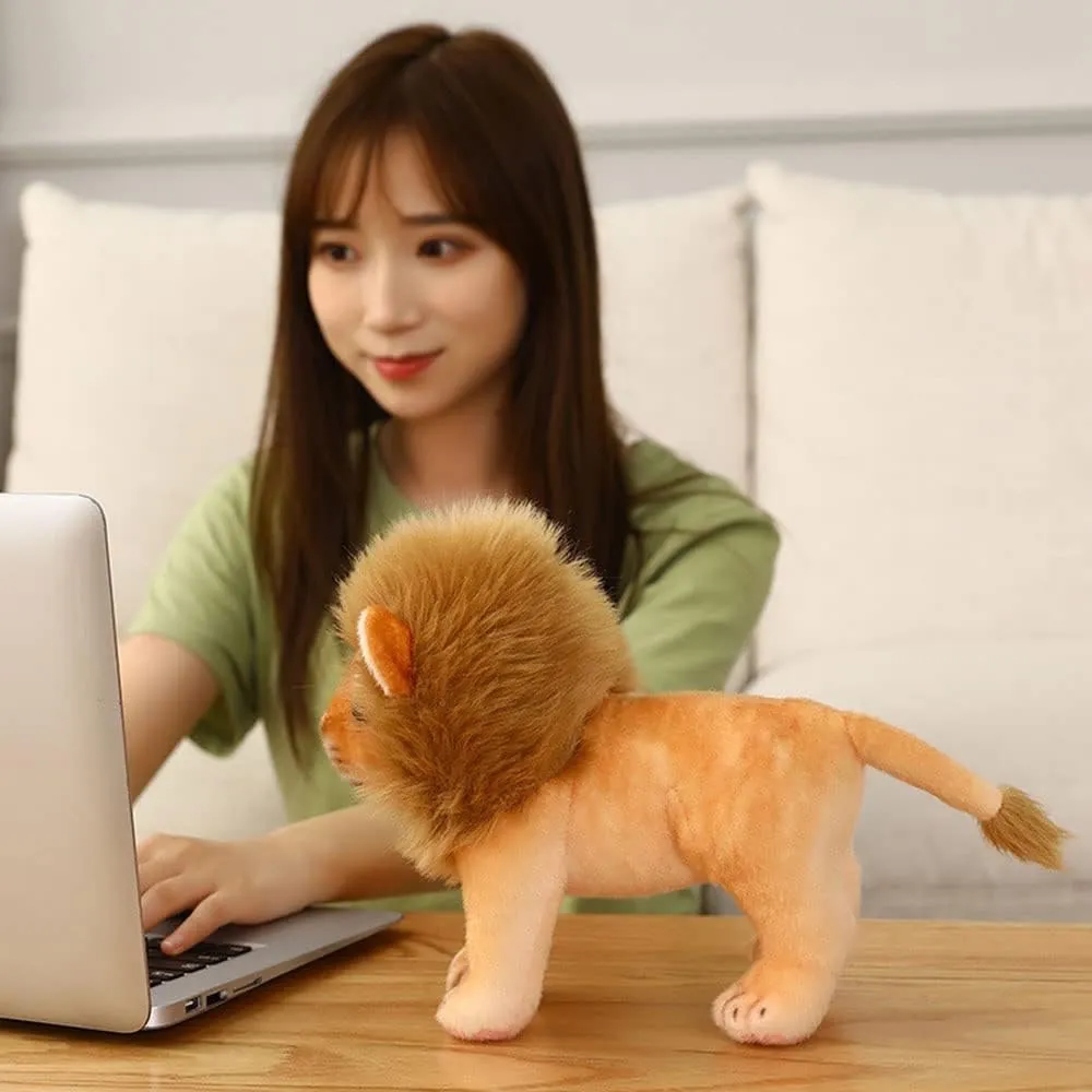 Lion Plush Toy - Golden Stuffed Lion, 11inches Plush Simulation Animals - Realistic Plush Lion Gifts for Kids (Sitting, 11 inches)