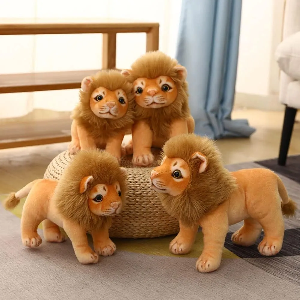 Lion Plush Toy - Golden Stuffed Lion, 11inches Plush Simulation Animals - Realistic Plush Lion Gifts for Kids (Sitting, 11 inches)