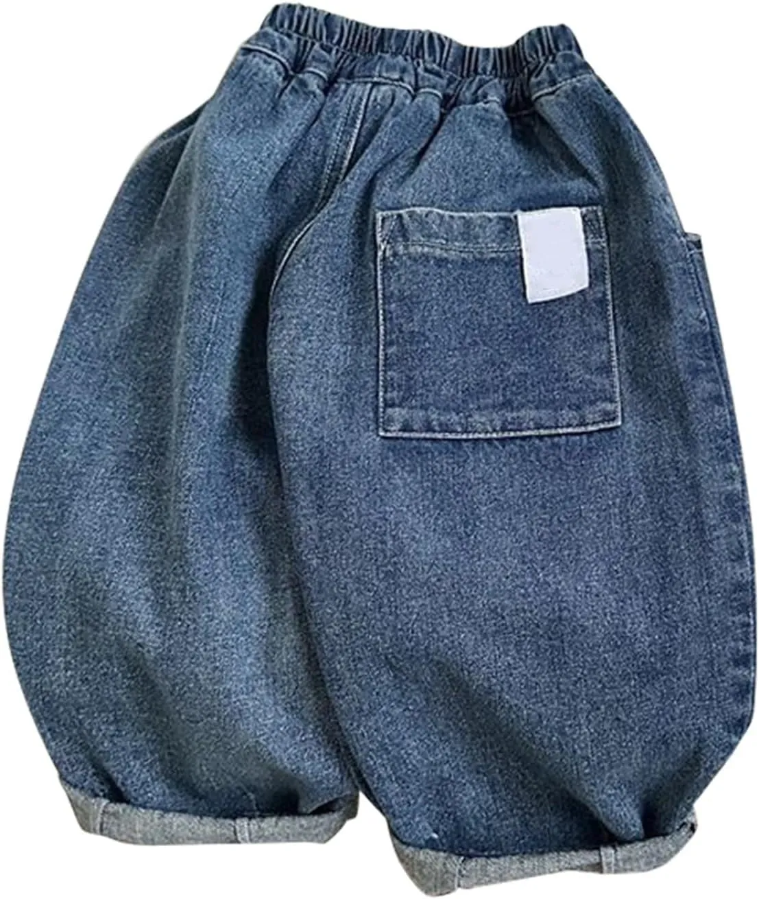 Little Girls Jeans Kids Casual Denim Joggers Soft Relax Fit Ankle Length Trousers Summer Baggy Jeans Boys