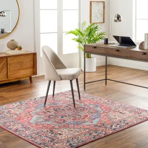 Livabliss Reeta Printed Medallion Area Rug,2'3" x 3'9",Bright Red/Wheat