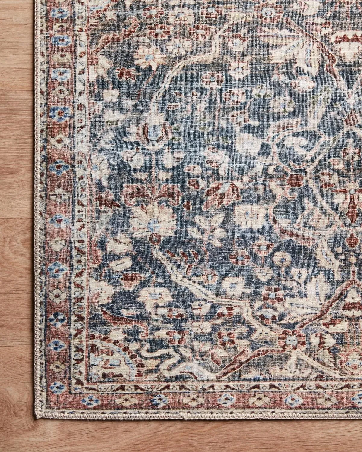 Loloi Chris Loves Julia Jules Collection JUL-06 Denim/Spice 2'-0'' x 5'-0'', .13" Pile Height, Accent Rug