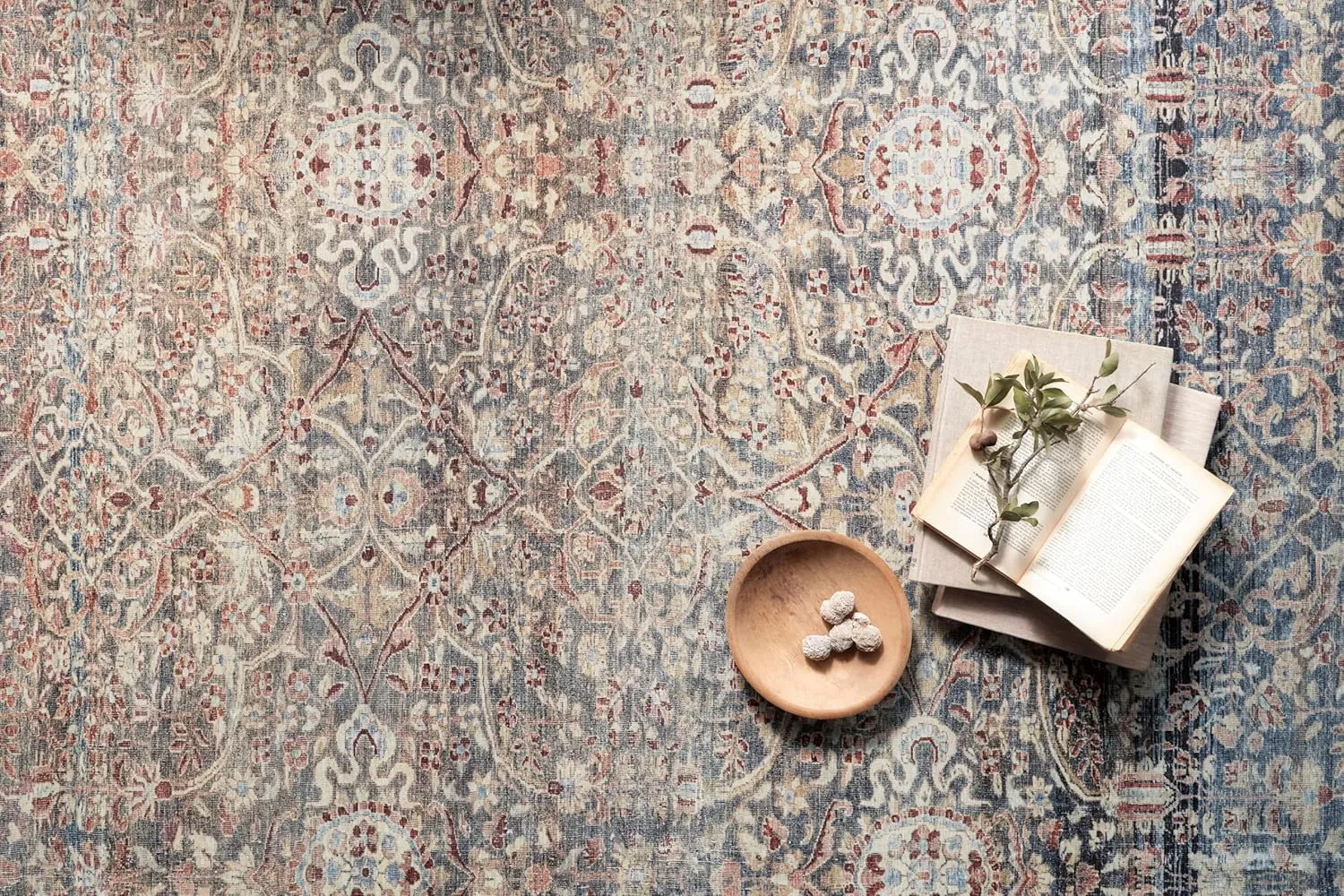 Loloi Chris Loves Julia Jules Collection JUL-06 Denim/Spice 2'-0'' x 5'-0'', .13" Pile Height, Accent Rug