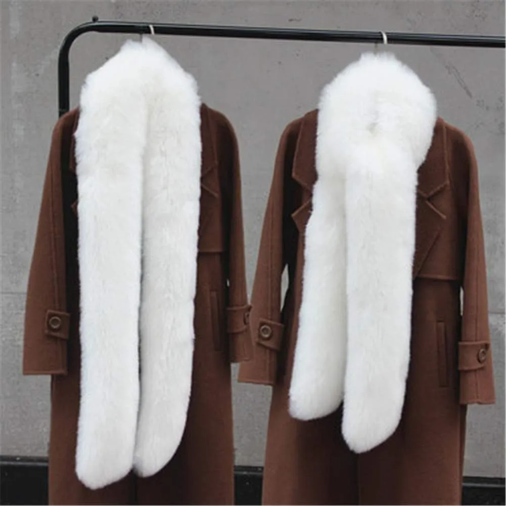 Long Men Women Faux Fur Collar Winter Warm Wrap Stole Scarf Shawl Shrug
