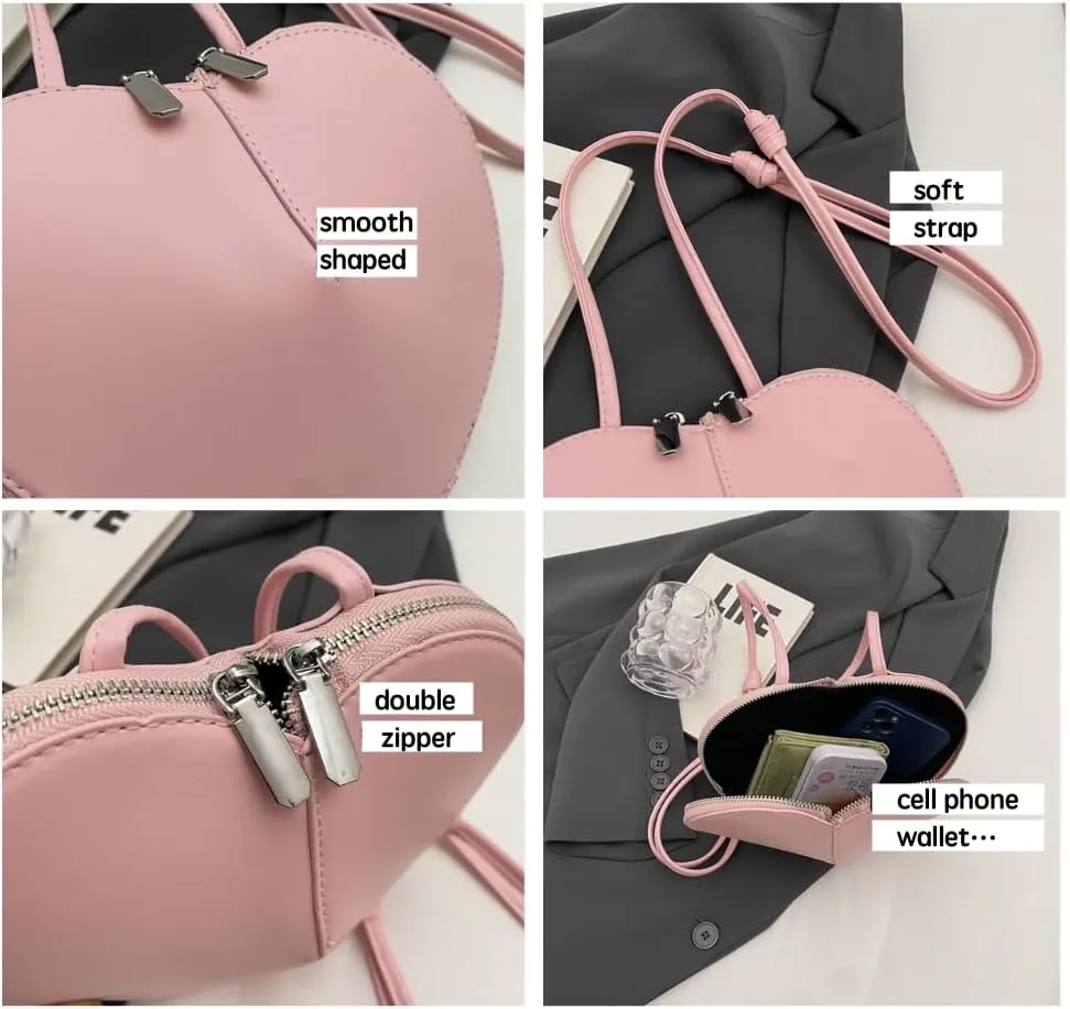 Love Heart Mini Y2k Crossbody Bags for Women Coquette Shoulder Bag Purses Y2k Coquette Stuff Valentines Day