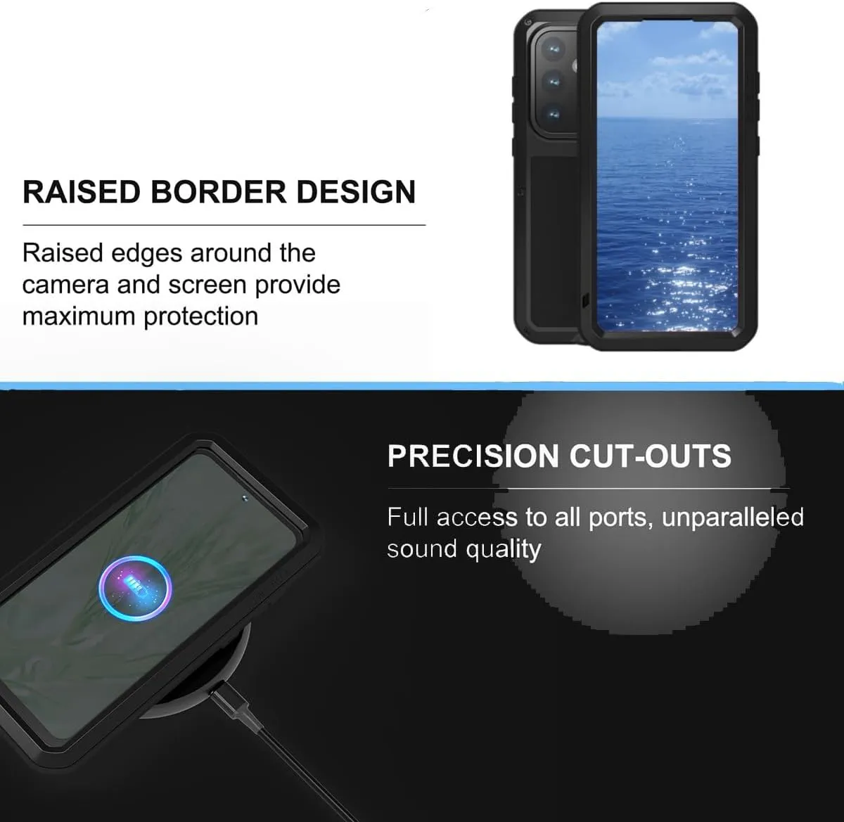 LOVE MEI for Samsung Galaxy S24 FE Case,Outdoor Sports Military Heavy Duty Metal Shockproof Dustproof Full Body Case with Built in Tempered Glass Screen Protector (Green, S24 FE)
