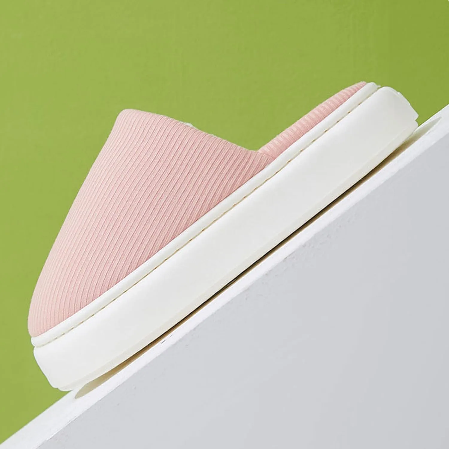 LQX Fuzzy House Slippers for Woman Men, Non-Slip Platform Slippers, Outdoor Indoor Warm Plush Bedroom Slippers Shoes