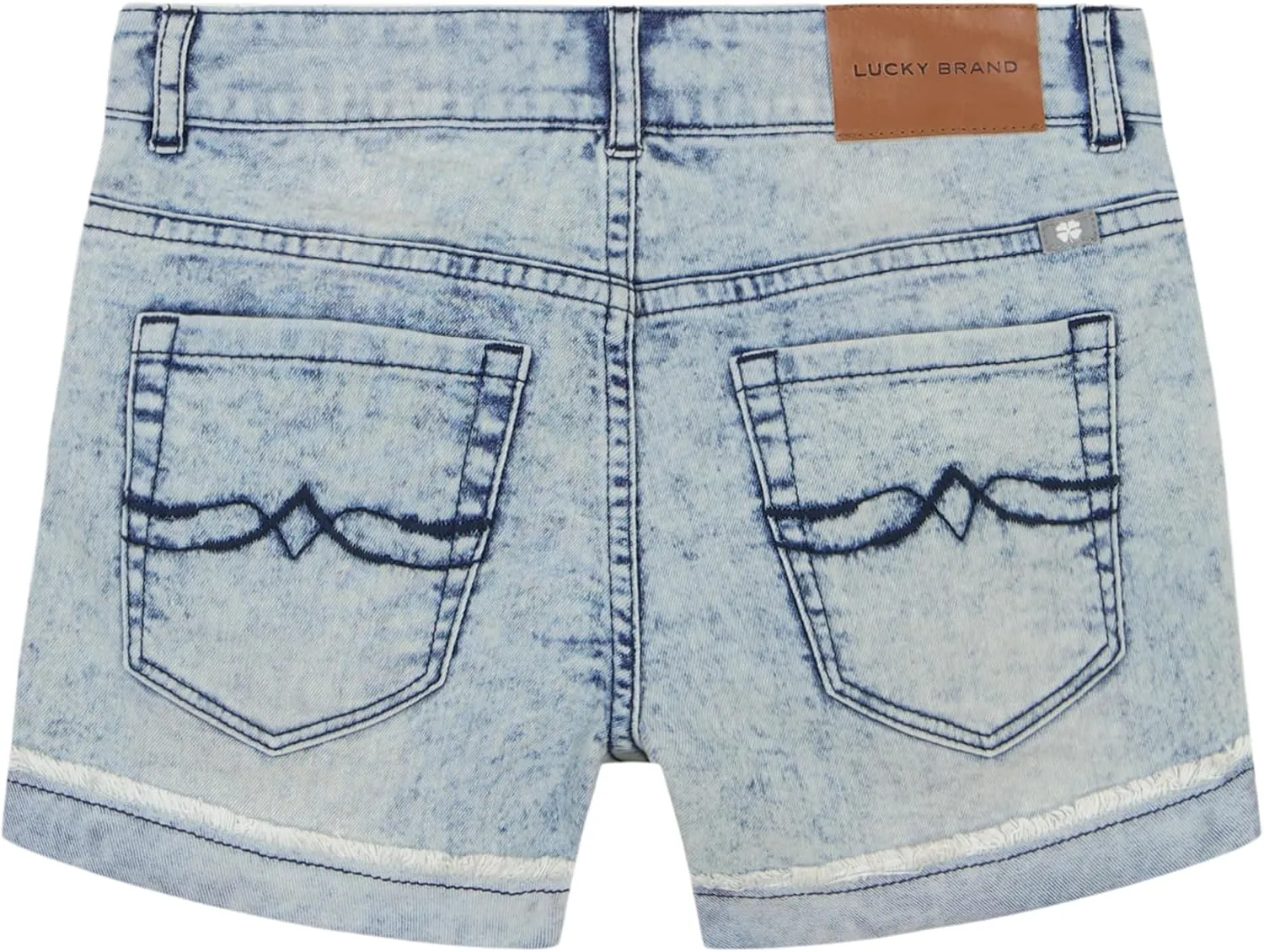 Lucky Brand Girls' Cuffed Jean Shorts, Stretch Denim with 5 Pockets, Mid to High Rise Waist
